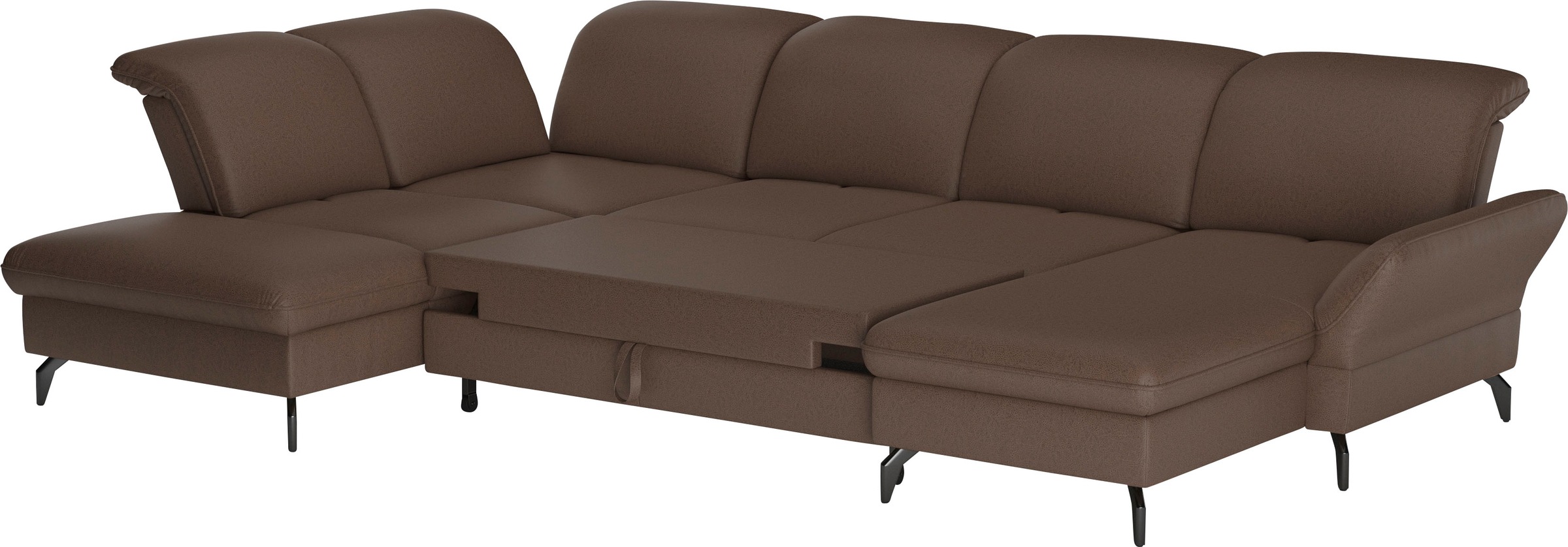 sit&more Wohnlandschaft »Leandro U-Form«, Wahlweise mit Bett-, Kopfteil - und Armlehnfunktion, sowie Bettkasten