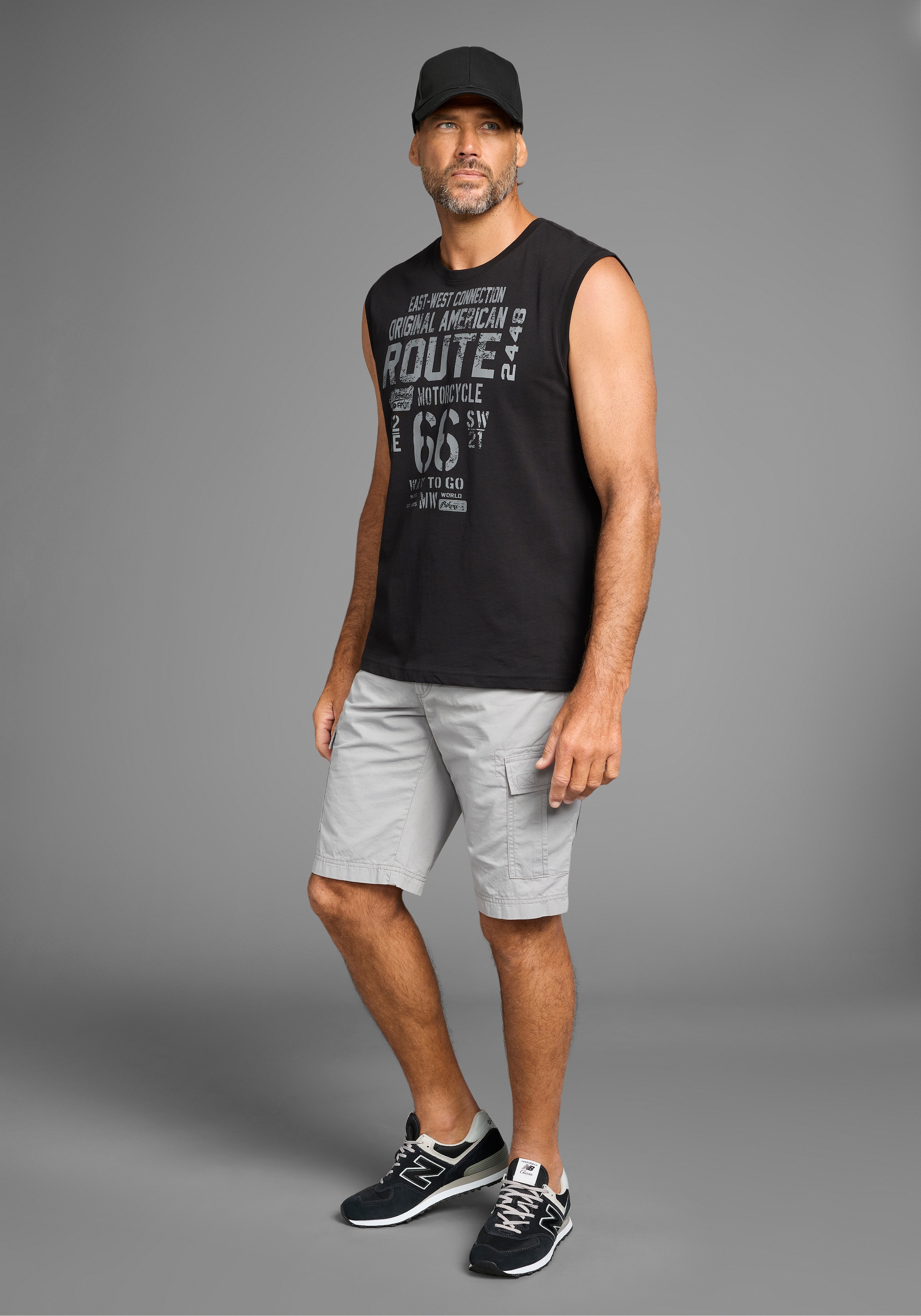 Man's World Muscleshirt, (2er-Pack), ärmellos, bedruckt, Rundhalsausschnitt, aus 100% Baumwolle