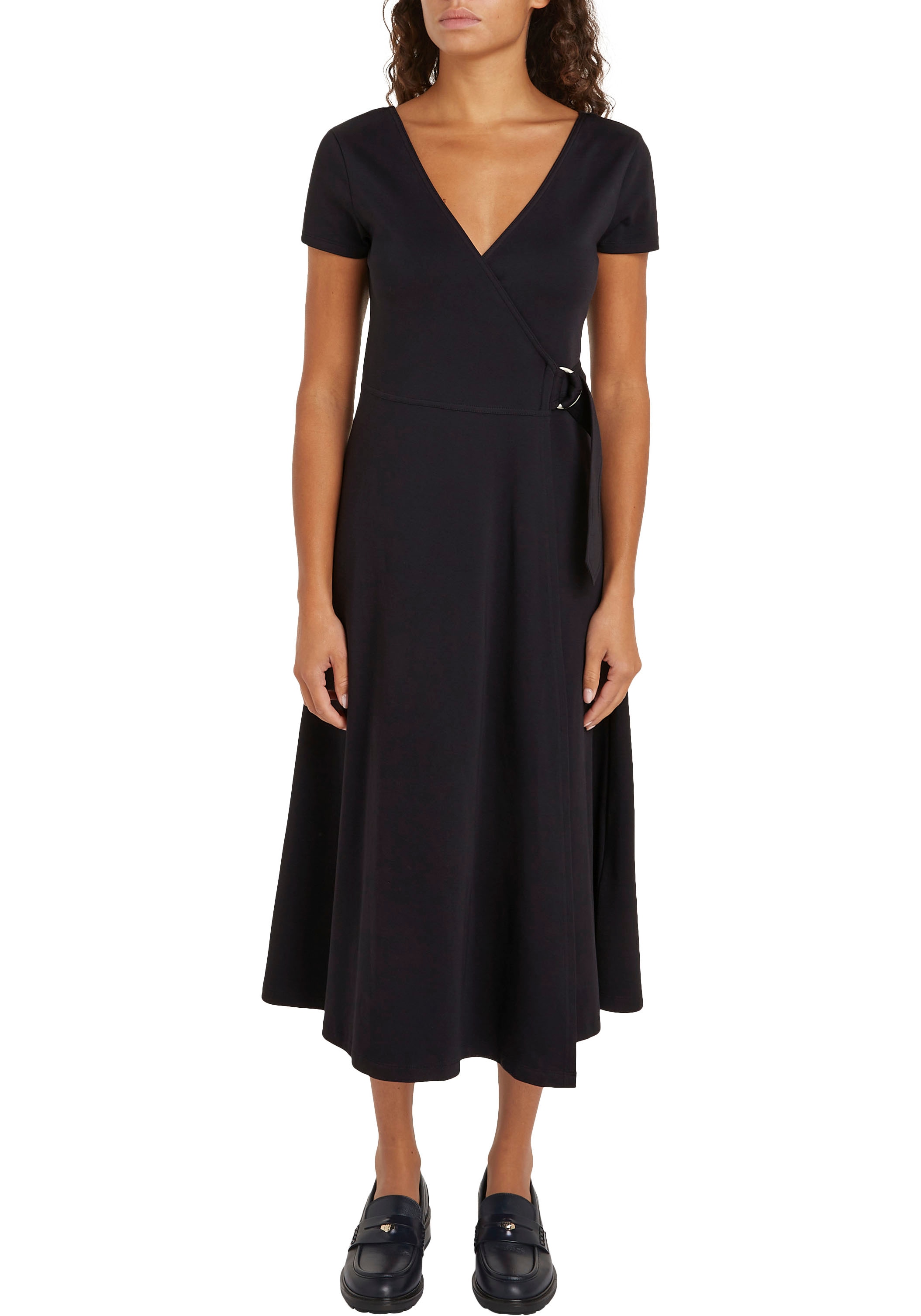 Tommy Hilfiger Wickelkleid »UTILITY WRAP MIDI DRS SS«, mit verstellbarem Gürtel