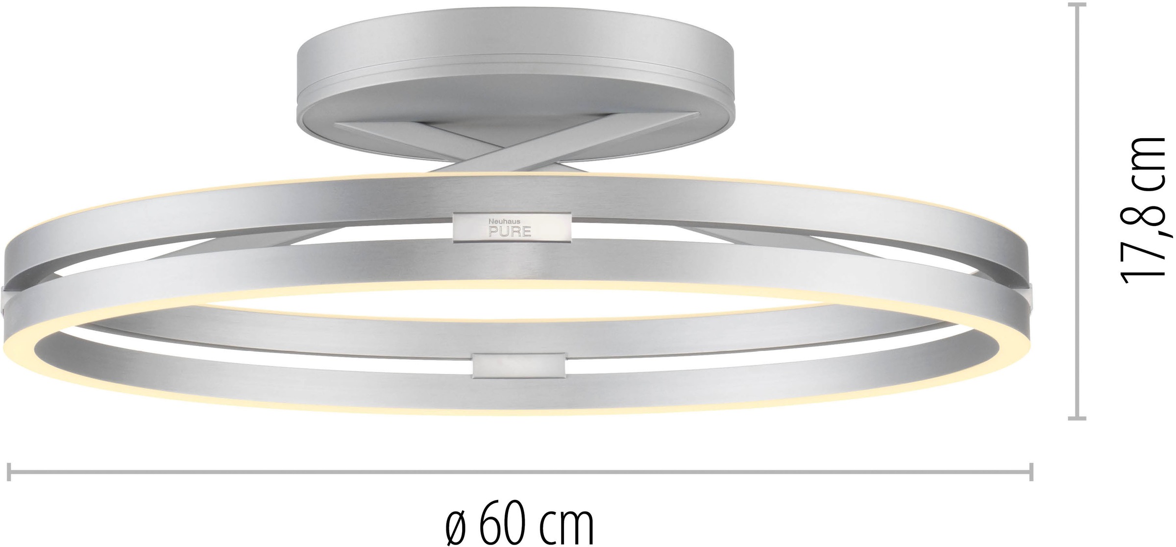 Neuhaus PURE LED Deckenleuchte »PURE Loop« LED-Board 1 Stk. warmweiß - kaltweiß Dimmbar über Fernbedienung, CCT, separat steuerbar