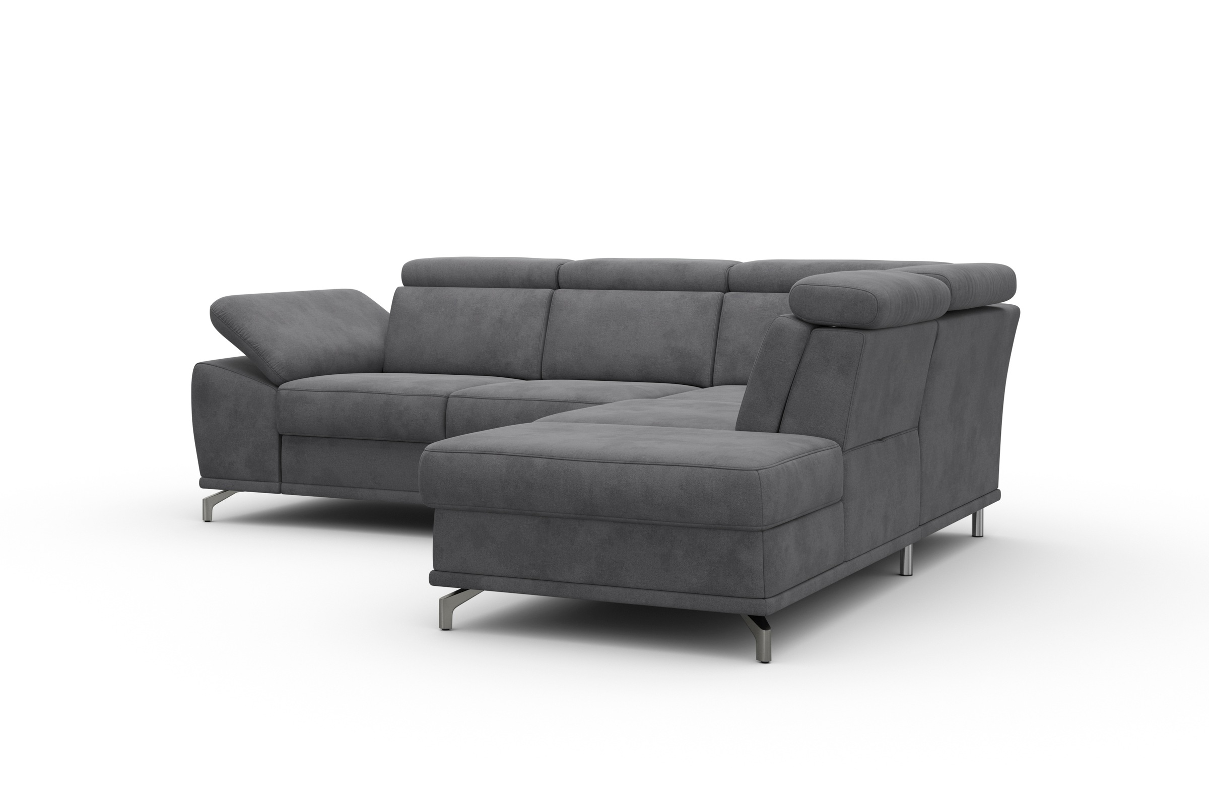 sit&more Ecksofa »Cabrio L-Form, mit Sitztiefenverstellung, Arm- und Kopfteilverstellung«, 3 Nierenkissen, Federkern, optional Bettfunktion und Stauraum
