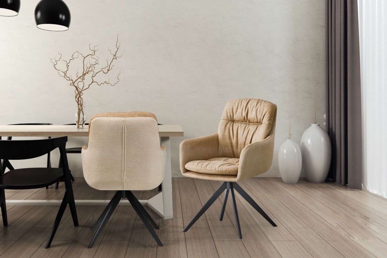 Kayoom Polsterstuhl »Stuhl Dian 125, hochwertige Verarbeitung, bequem, formschönes Design«, 1 St., 360-Grad drehbar, hochwertige Verarbeitung, bequem