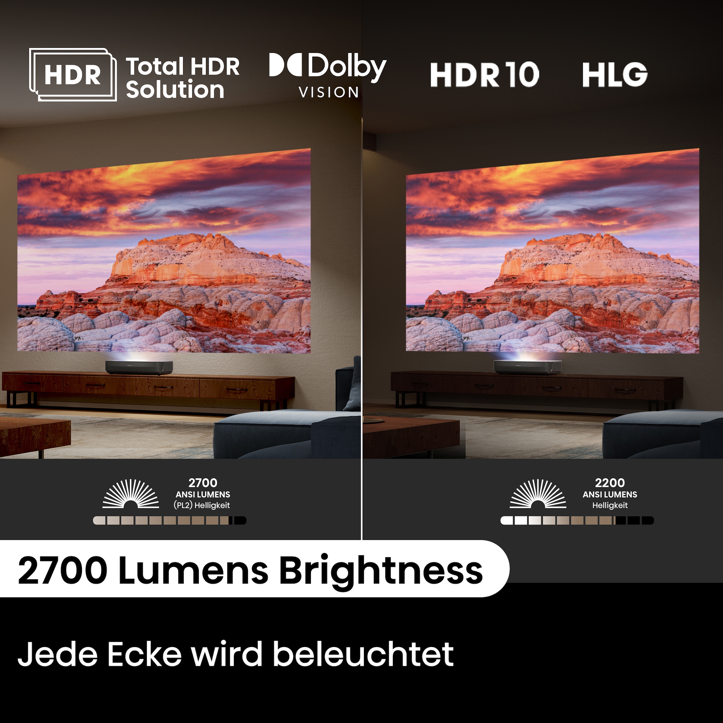 Hisense Laser-TV »PL2«, (3000:1)