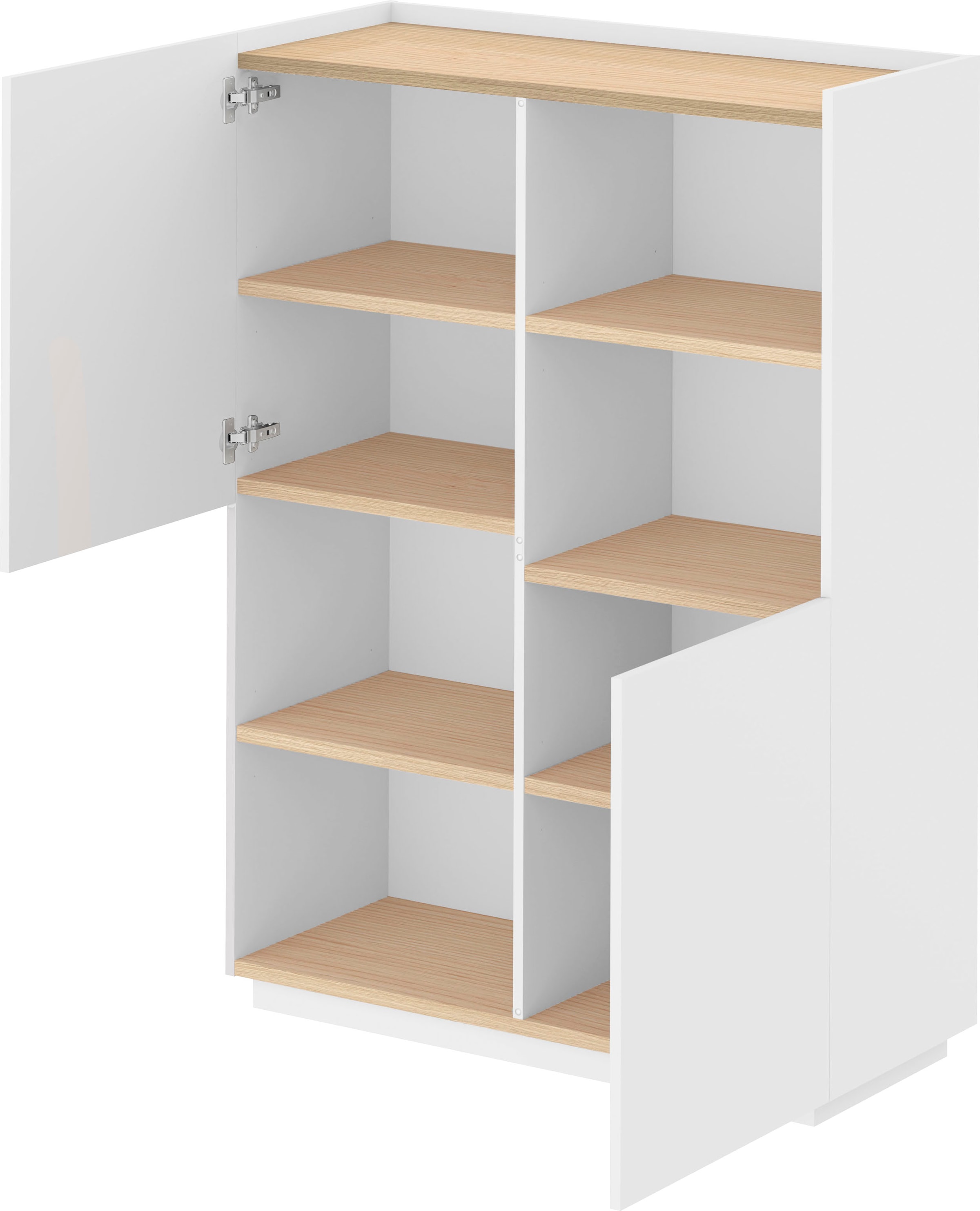 TemaHome Highboard »Nina«, Stauraumschrank aus Echtholzfurnier mit Metallfüssen, Breite 100 cm