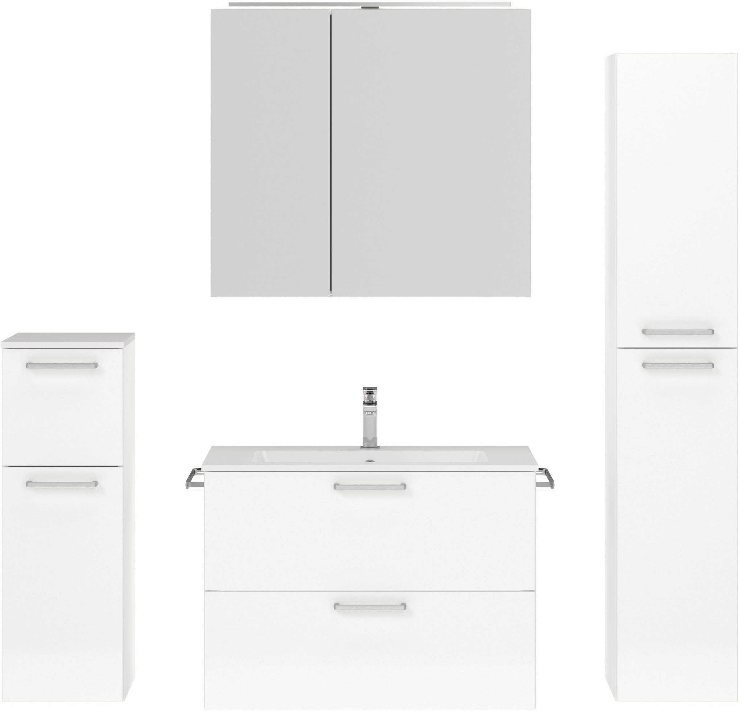 nobilia® Badmöbel-Set »Tolvina« vormontiert, mit Soft-Close, 4 Stk. tlg. in günstig online kaufen