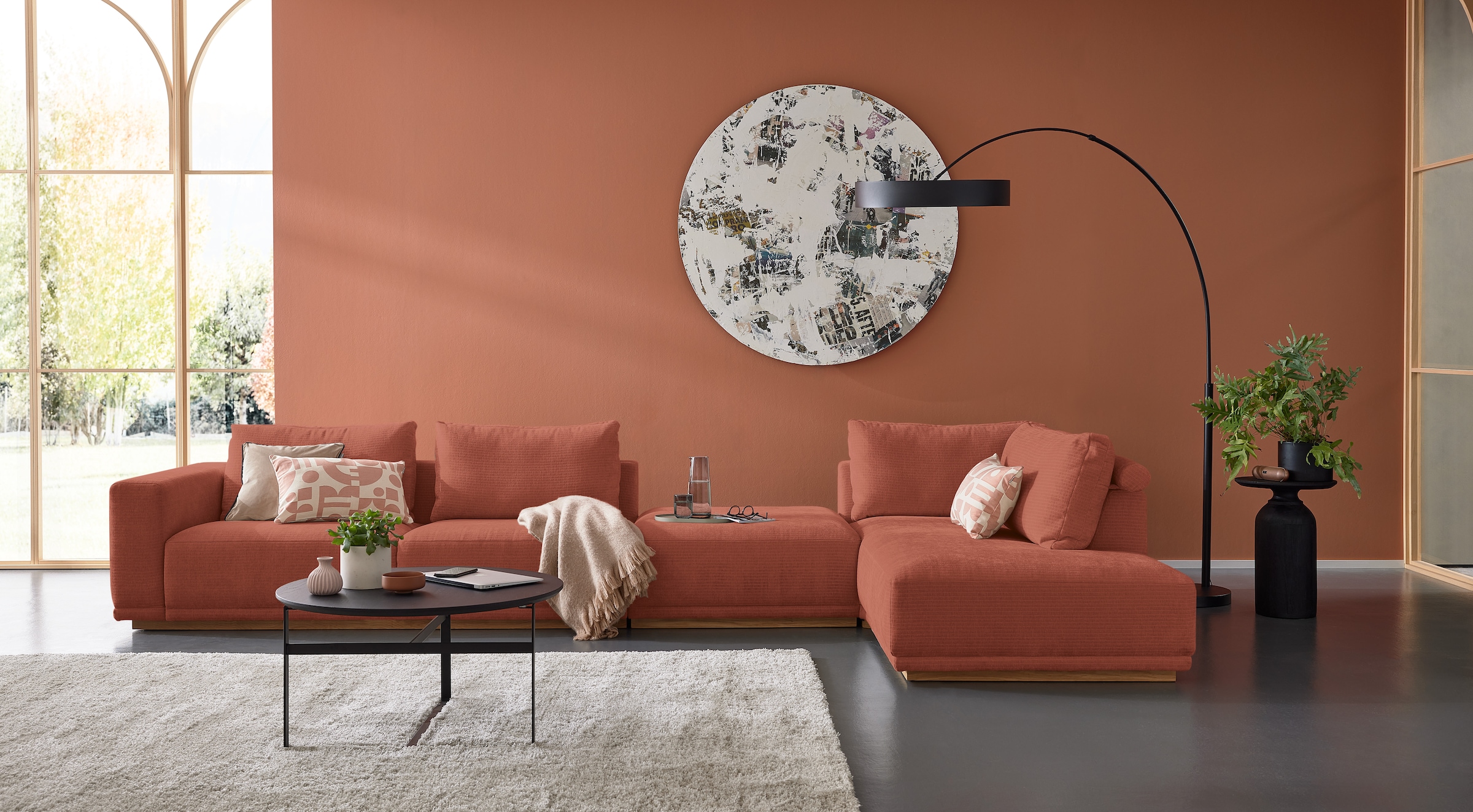 Musterring Wohnlandschaft Anreihsofa mit Armlehne links, Eckteil rechts mit günstig online kaufen