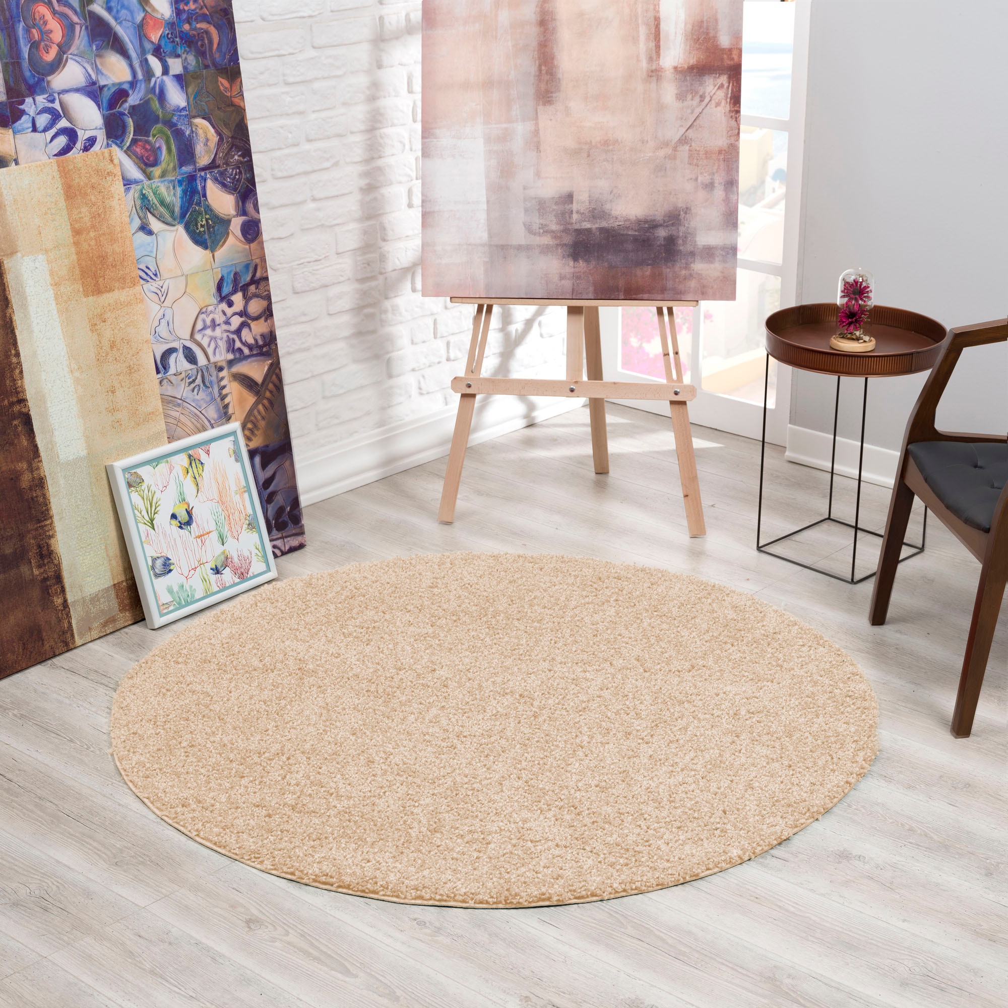 Sanat Hochflor-Teppich »LOCA«, rund, 30 mm Höhe, Wohnzimmer, Langflor, Shag günstig online kaufen