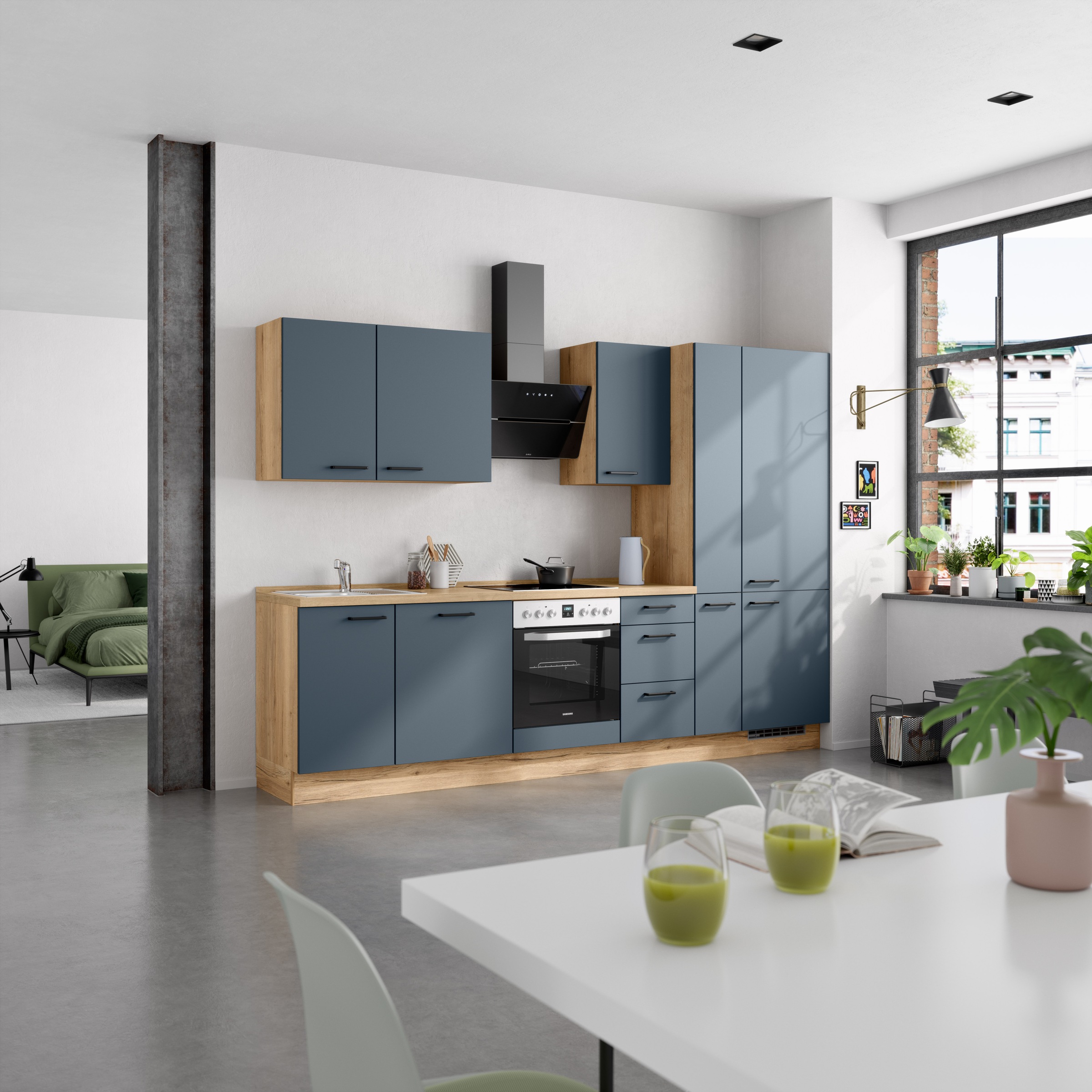 nobilia® Küchenzeile »"Easytouch II"«, vormontiert, Ausrichtung wählbar, Breite 300 cm, wahlw. mit E-Geräten