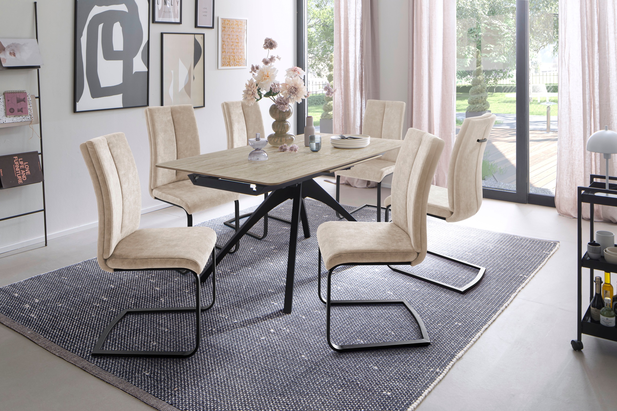 MCA furniture Freischwinger »Hudson Schwingstuhl 4er Set« (Set) 4 Stk.Flach günstig online kaufen