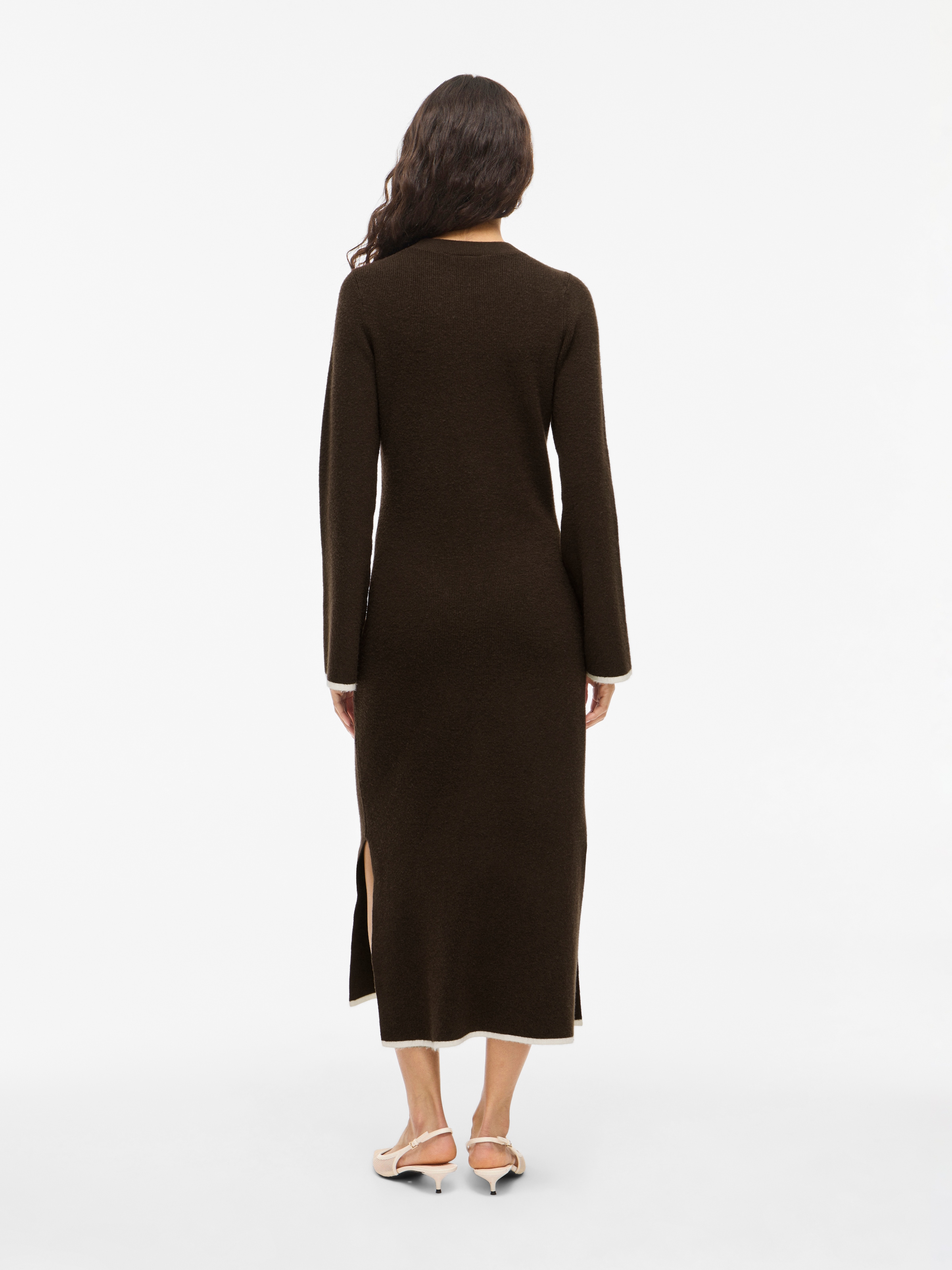 Vila Strickkleid »VIKERRY O-NECK L/S KNIT MAXI DRESS-NOOS« Materialmix, regular fit