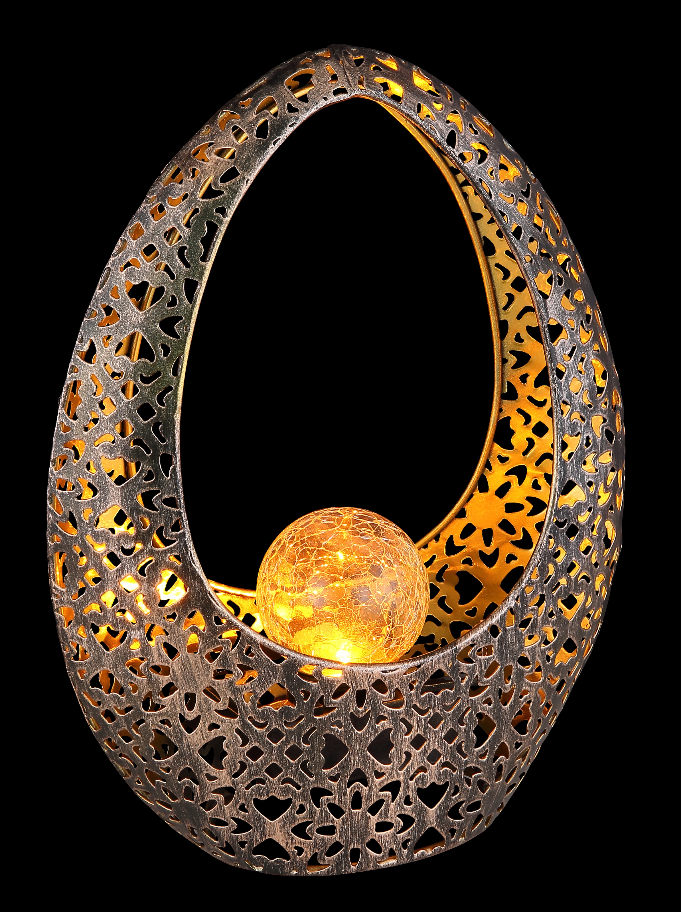 GLOBO LIGHTING LED Solarleuchte »SOLARLEUCHTE METALL BRONZEFARBEN, 1XLED« LED-Modul 1 Stk. Warmweiß Solar Garten Terrasse Außenbeleuchtung Dekoleuchten