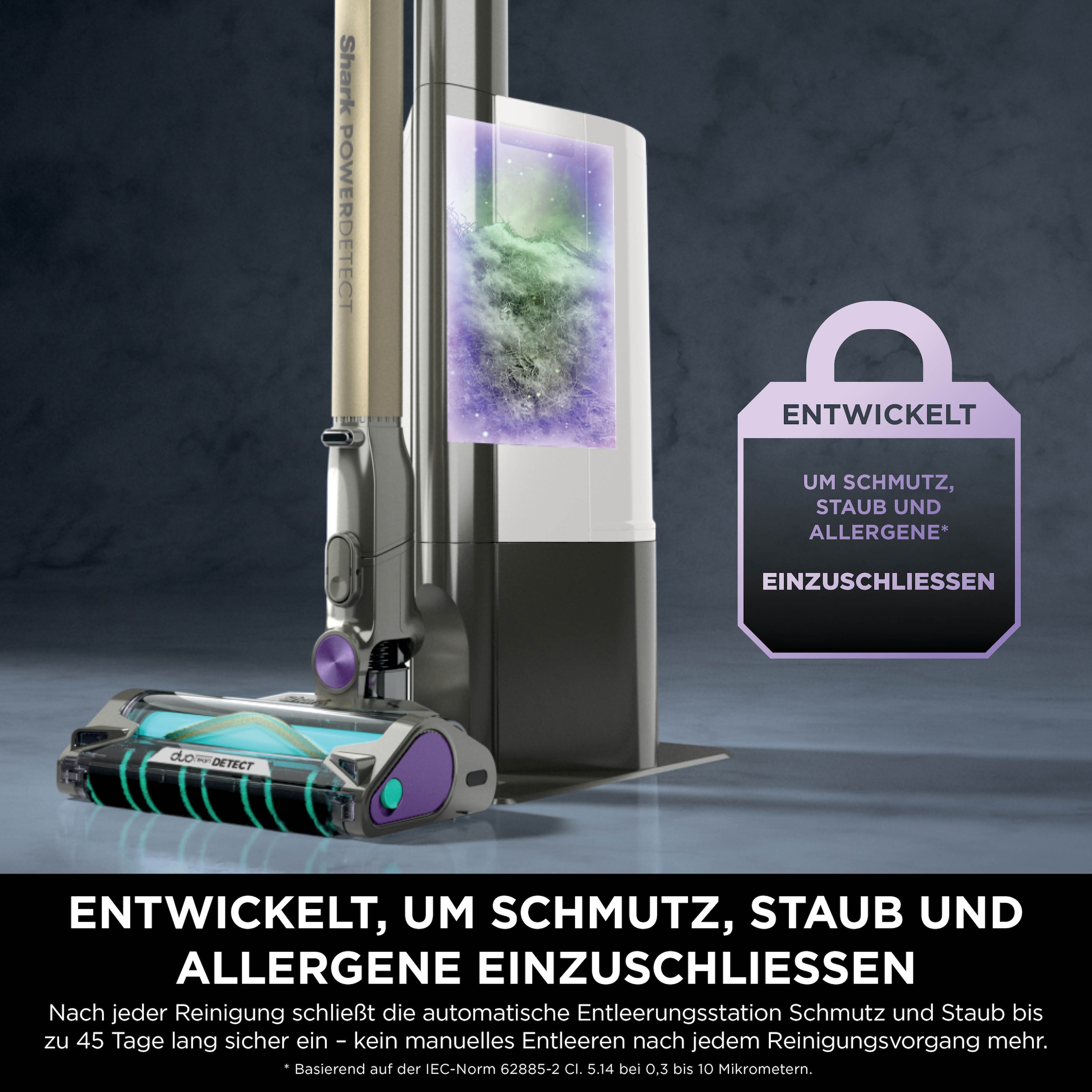 Shark Akku-Stielstaubsauger »Shark PowerDetect Clean & Empty IP3251EUT«, Akku-Staubsauger für Tierhaare, automatische Entleerungsstation