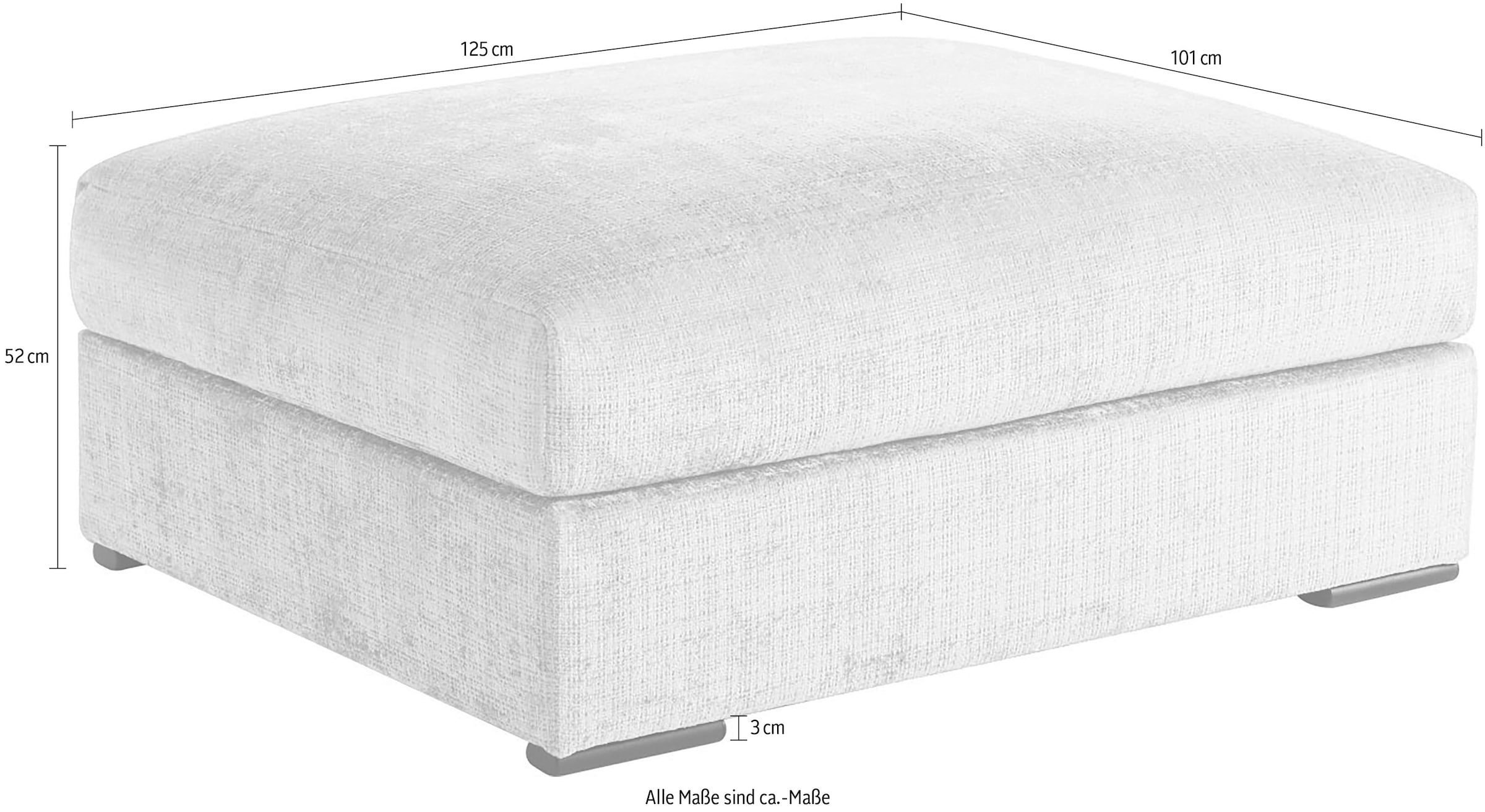 Home affaire Polsterhocker »Casa XL, Breite 125 cm« Mega-Hocker, in Cord oder Chenille-Struktur wählbar