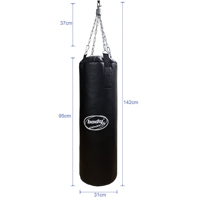 body coach Boxsack, (Set, 9 tlg., mit Haken), 95 cm lang hängende  Deckenmontage bequem kaufen
