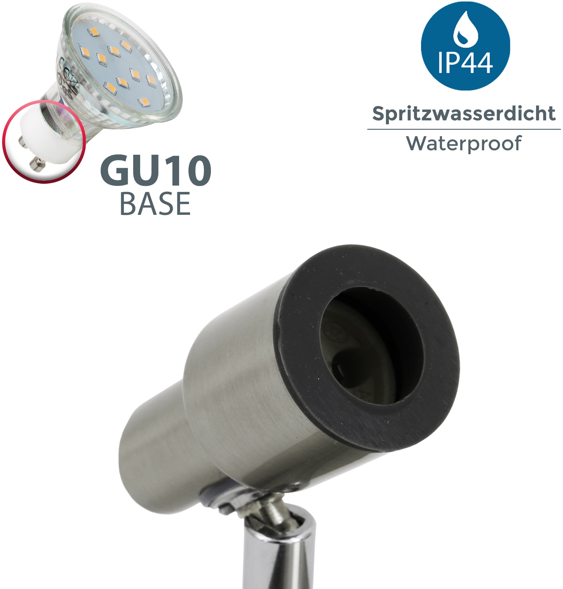 B.K.Licht LED Deckenspot »Aurel«, 1 flammig-flammig, Wandleuchte, Deckenleuchte, schwenkbar, 5W 400lm 3.000K, GU10, IP44