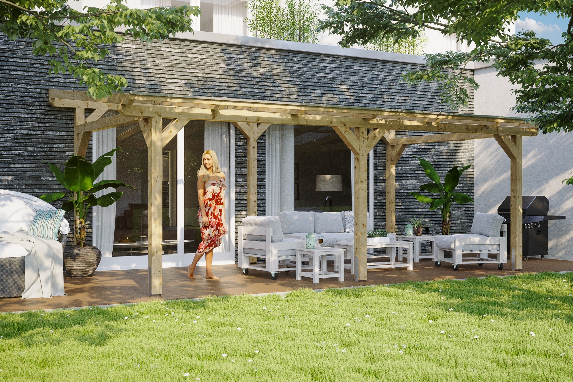 Skanholz Terrassendach »Siena« Leimholz