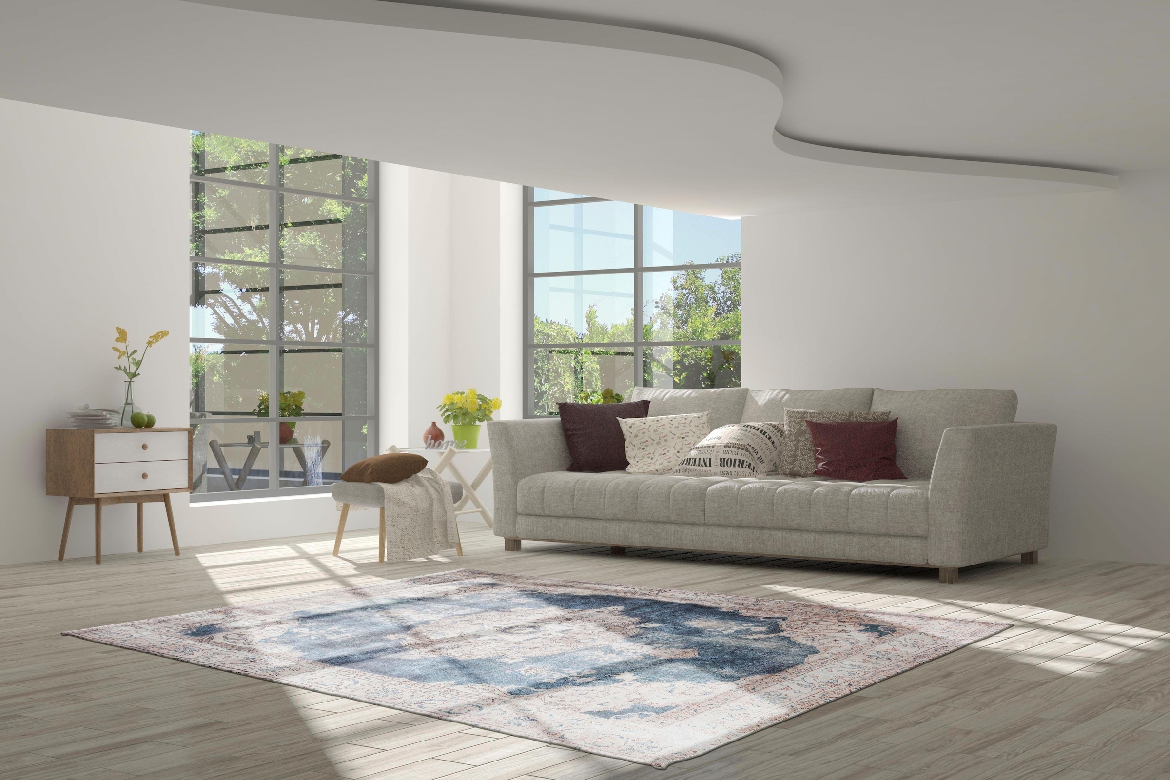 calo-deluxe Teppich »Layata 8030«, rechteckig, 9 mm Höhe, Kurzflor, Wohnzimmer