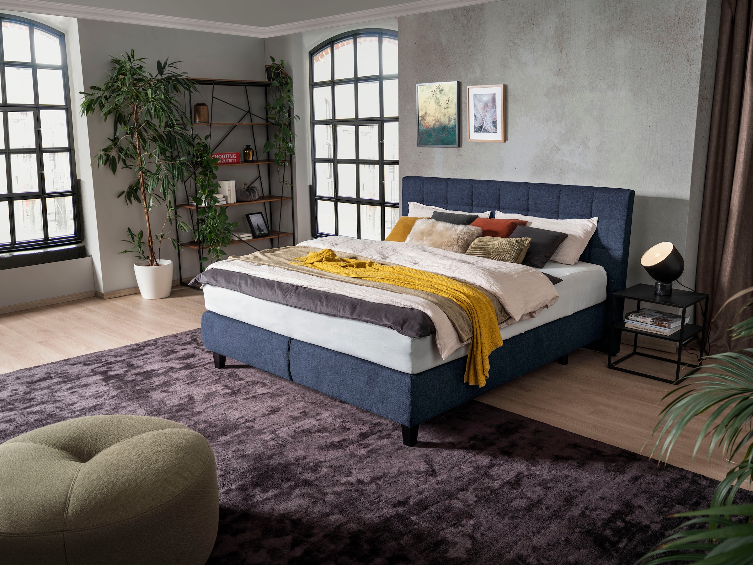 alina Boxspringbett »Edera«, Doppelbett wahlweise mit Topper, Liegefläche 180x200 cm, mit Steppung