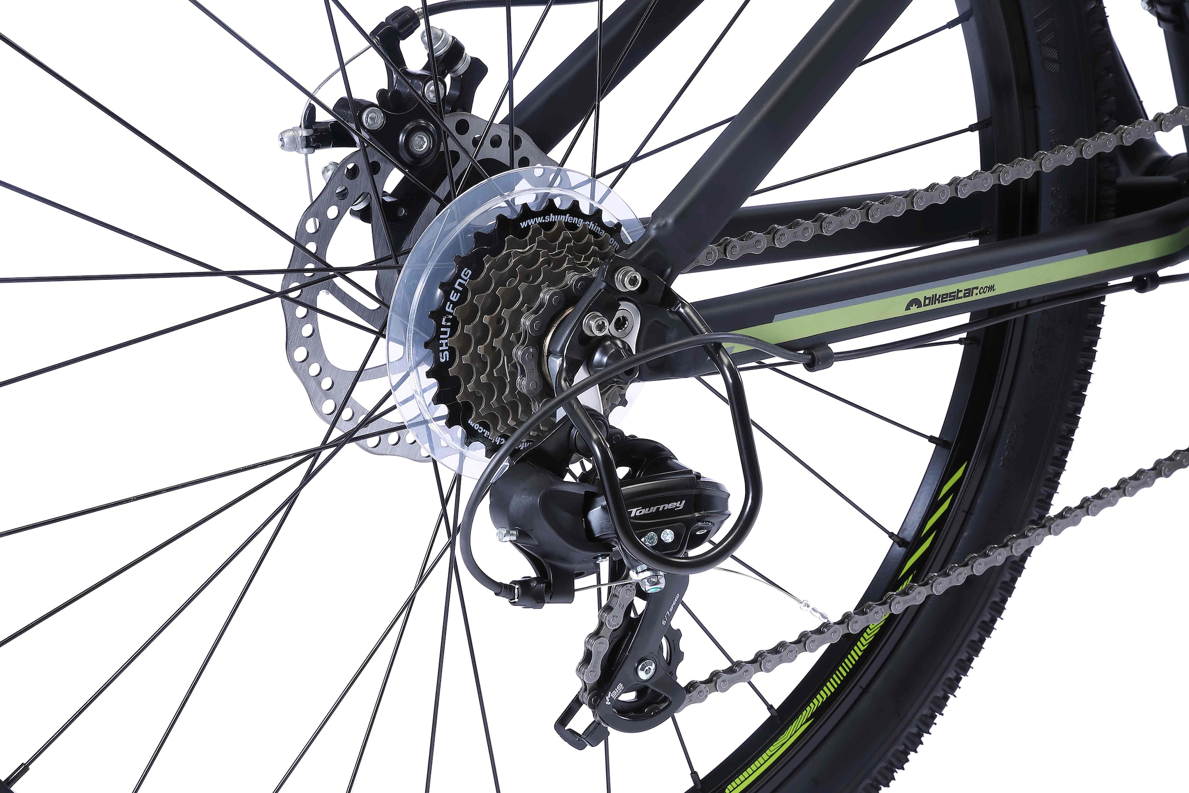Bikestar Mountainbike, 21 Gang, Shimano, RD-TY300 Schaltwerk, Kettenschaltung, für Damen und Herren, Kettenschaltung