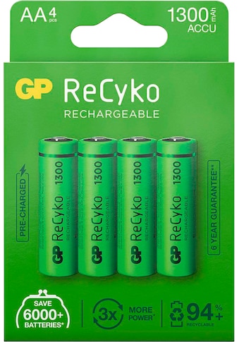 GP Batteries Akku »AA Akku GP NiMH 1300 mAh ReCyko 1,2V 4 Stück«, AA, 1300 mAh kaufen