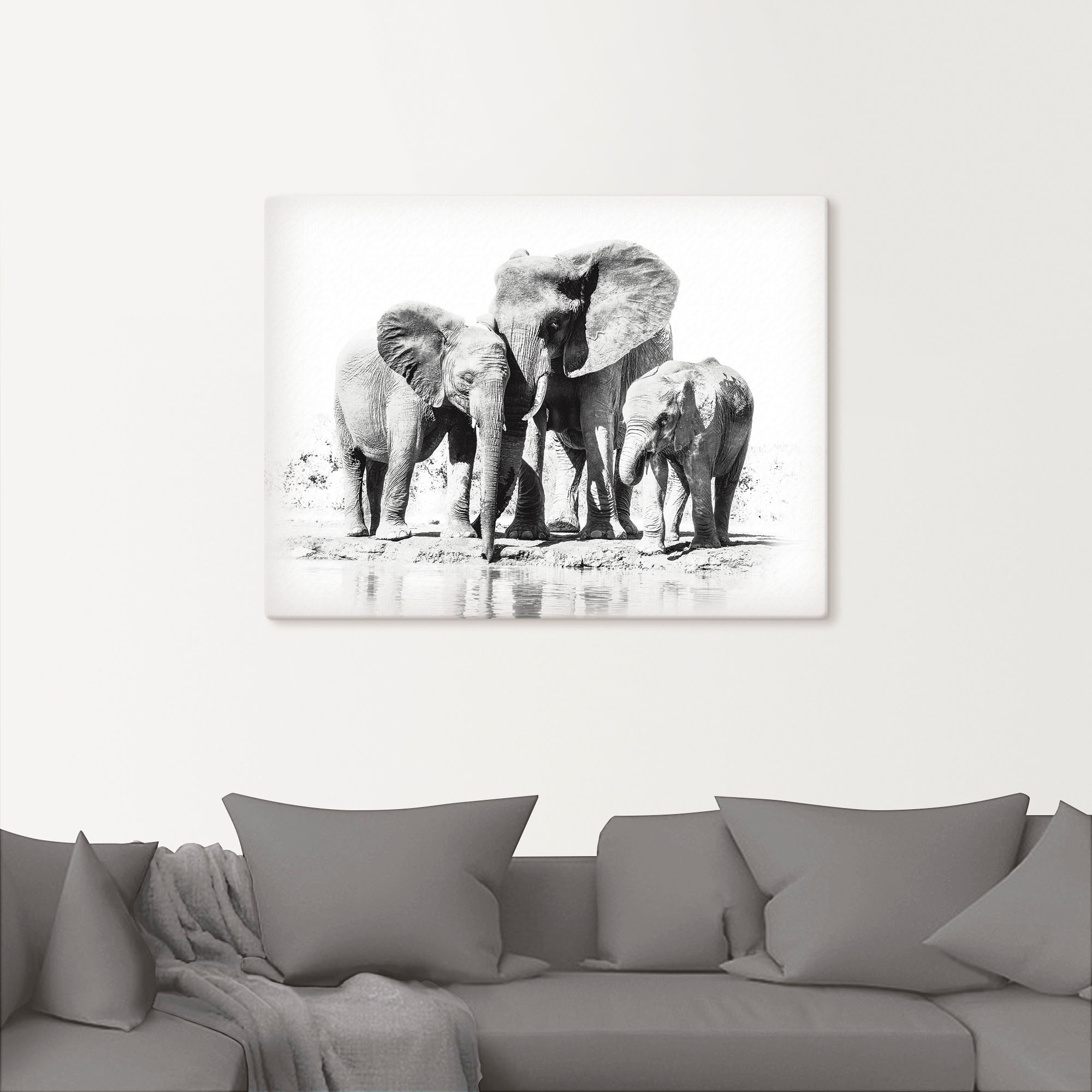 Artland Wandbild »Elefantenmutter mit Kindern« Elefanten Bilder 1 Stk. tlg. günstig online kaufen