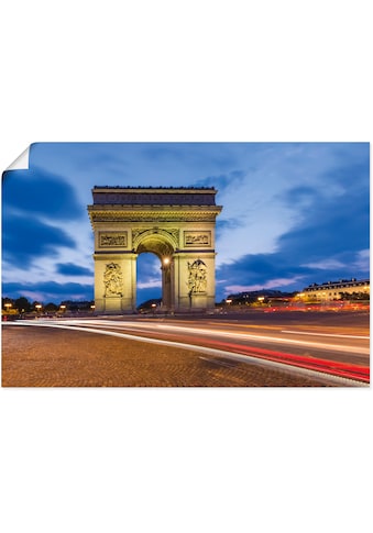 Artland Wandbild »Paris Triumphbogen abends«, Paris, (1 St.), in vielen Größen &... kaufen
