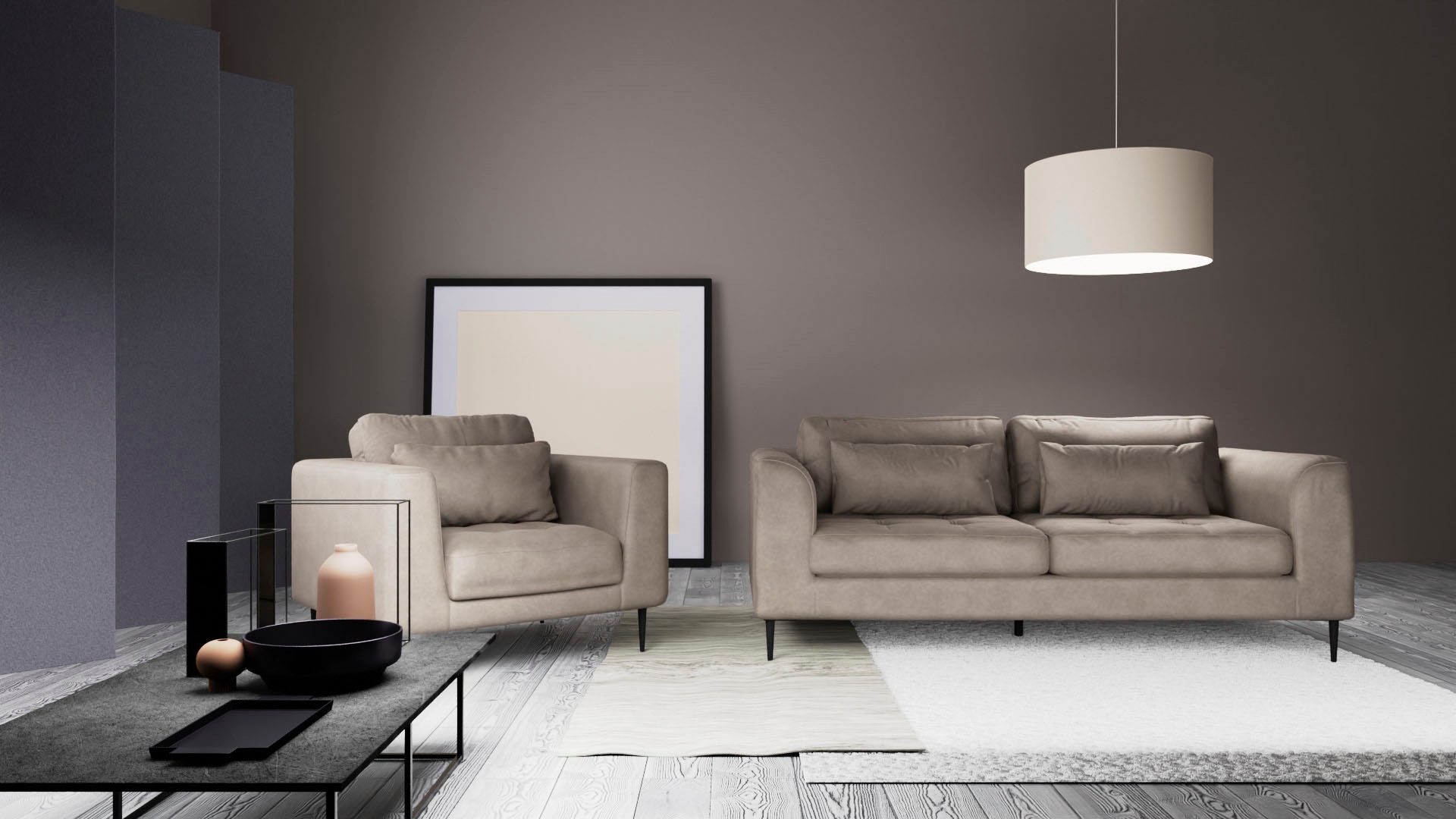 TRENDMANUFAKTUR Sessel »Luzi, Loungesessel, modern mit extra hohen Füßen« D günstig online kaufen