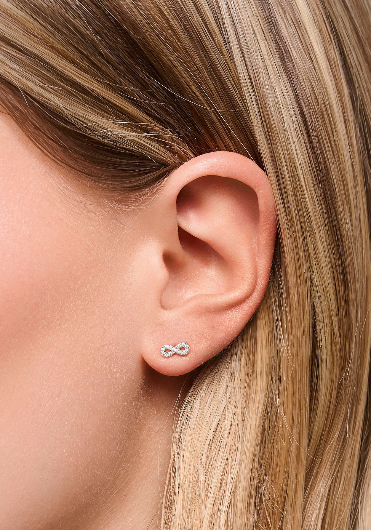THOMAS SABO Single-Ohrstecker »Infinity/Unendlichkeitsschleife, H2216-051-14, H2216-414-14«, mit Zirkonia (synth.)