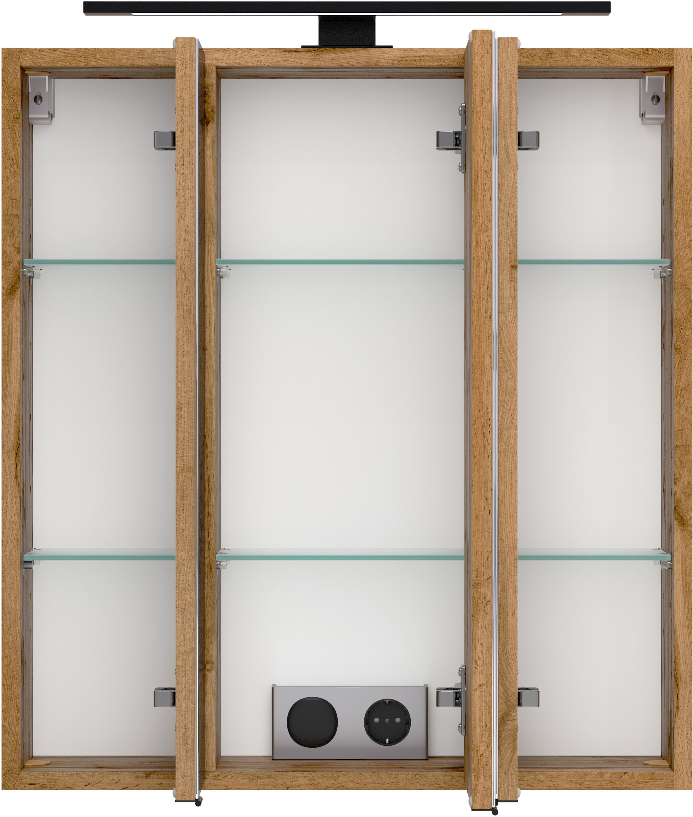 welltime Spiegelschrank, Welltime, Breite 60 cm, mittlere Tür reversibel, gedämpft