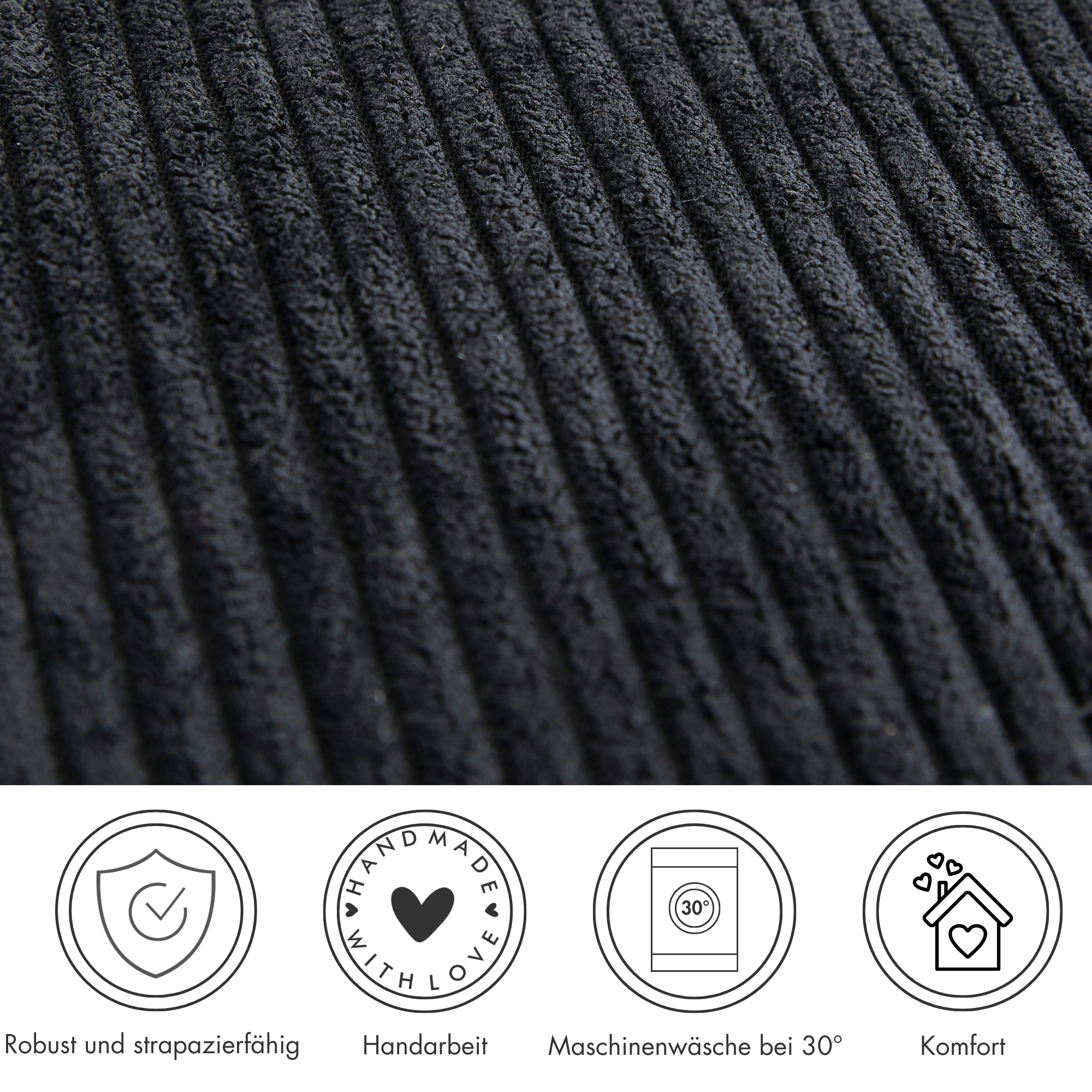 Andiamo Dekokissen »Cord Kissen Emy, Kissenhülle mit Füllung« Sofakissen, eckig, 40x40 oder 30x50  cm, auch als 4er Set erhältlich