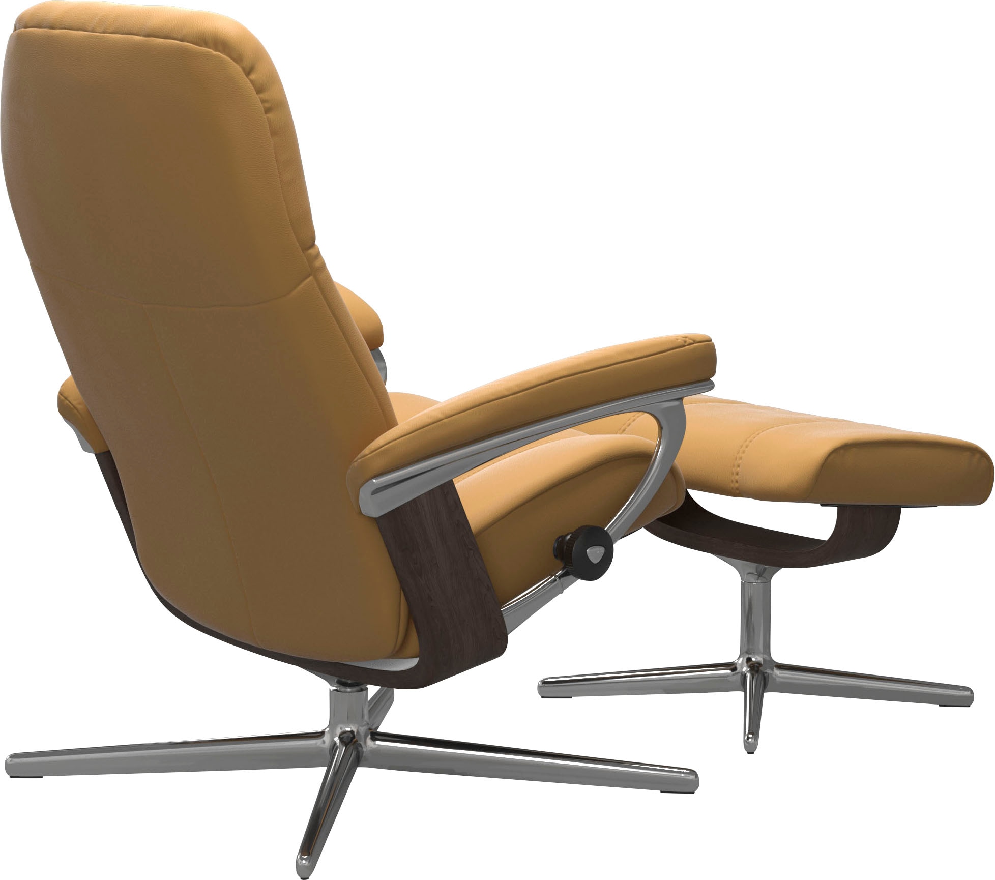 Stressless® Relaxsessel »Consul«, (Set, Relaxsessel mit Hocker), mit Hocker, mit Cross Base, Größe S, M & L, Holzakzent Wenge