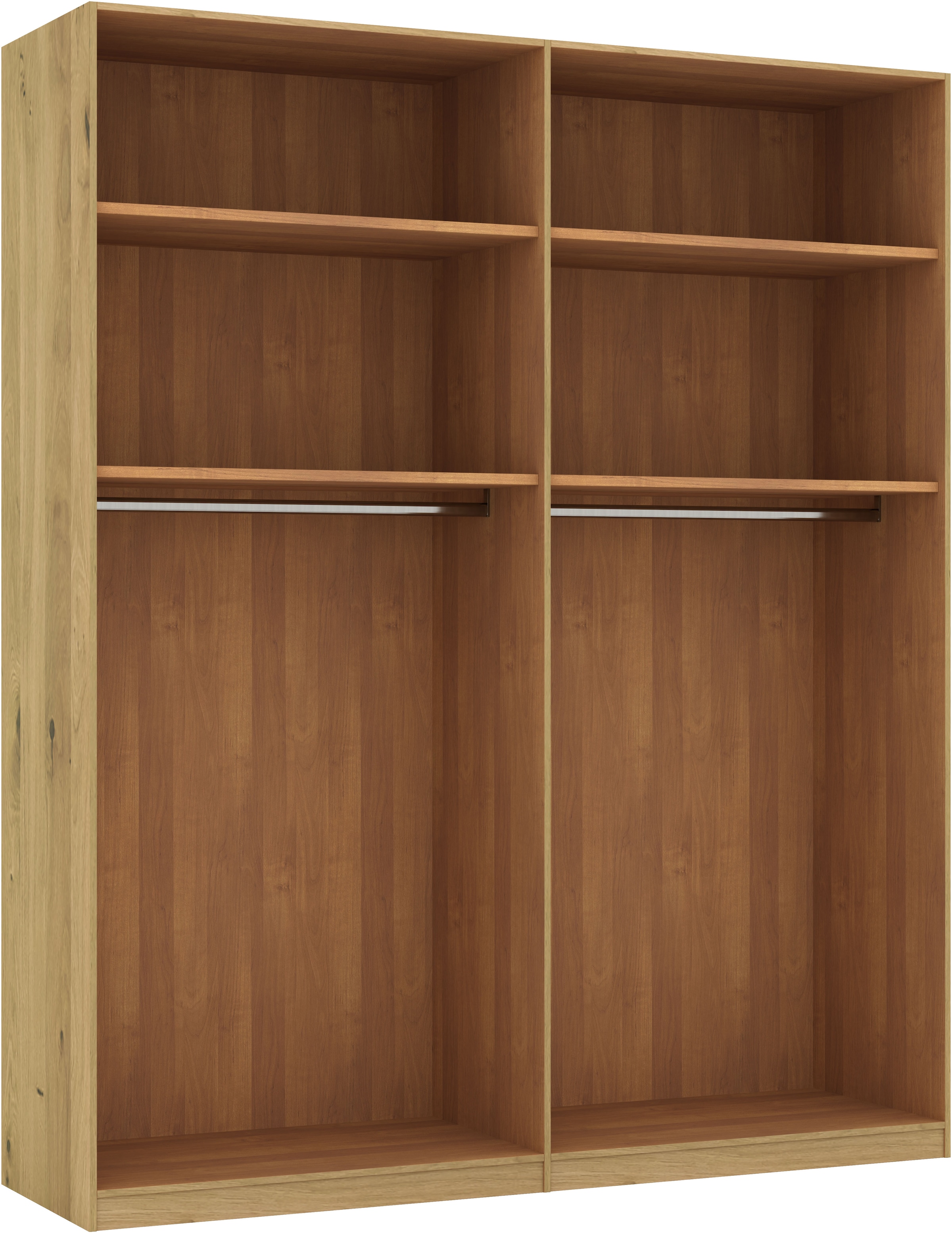 Musterring Drehtürenschrank »Savona, Kleiderschrank, Schrank, Garderobe, teilmassiv Eiche«, (mit Türdämpfern, mit Spiegel oder Glas, extra Böden, MADE IN GERMANY), Türen in Bianco-Eiche massiv, Spiegel-/Glastüren, verschiedene Größen