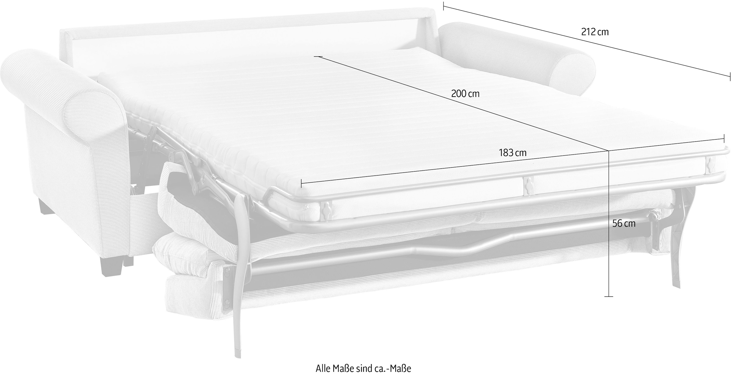 Bali Schlafsofa, komfortabler Ergoflex-Lattenrost