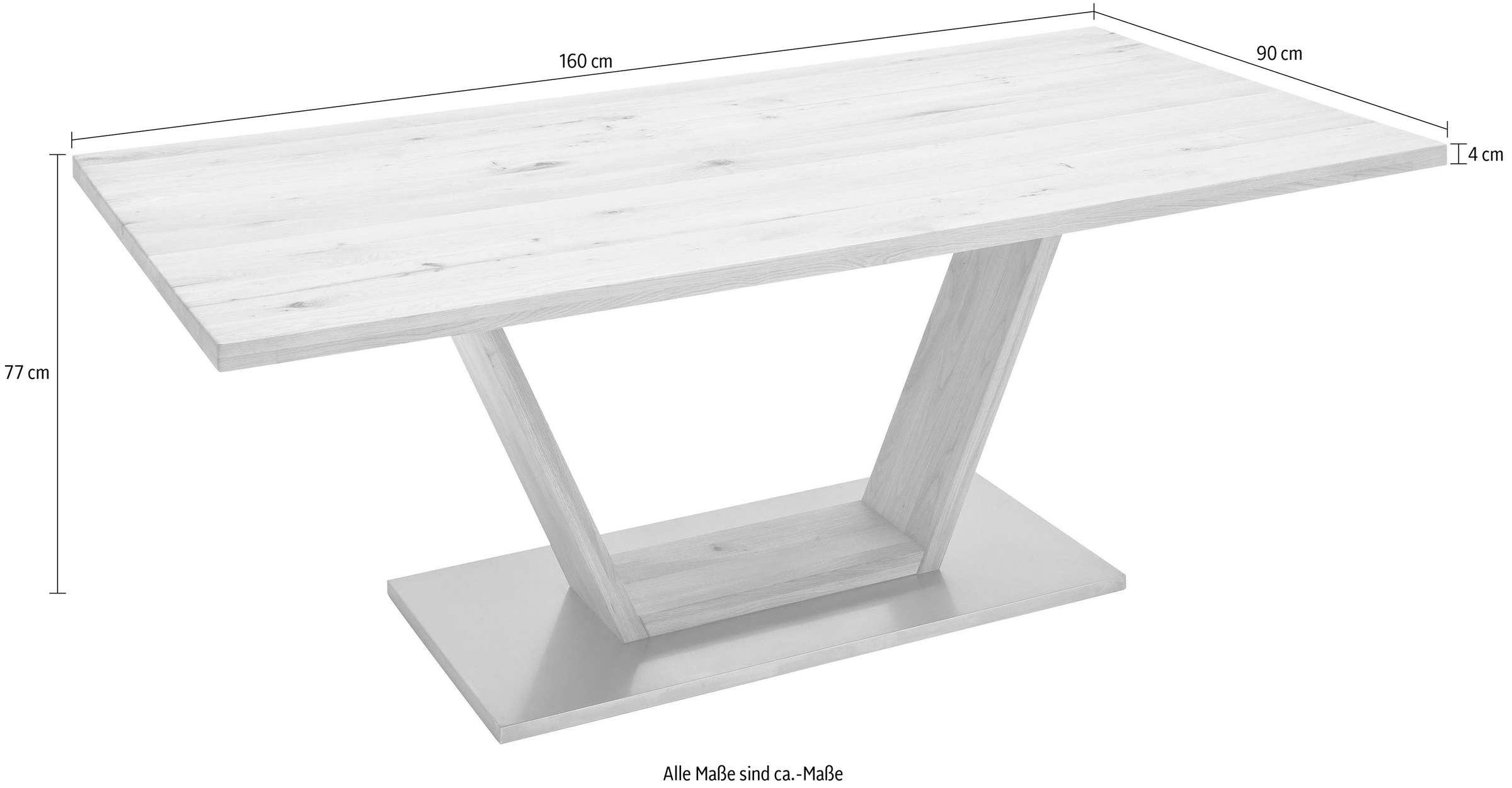 5. Bild von MCA furniture Esstisch »Greta«, Esstisch Massivholz mit Baumkante, gerader Kante oder Tischplatte