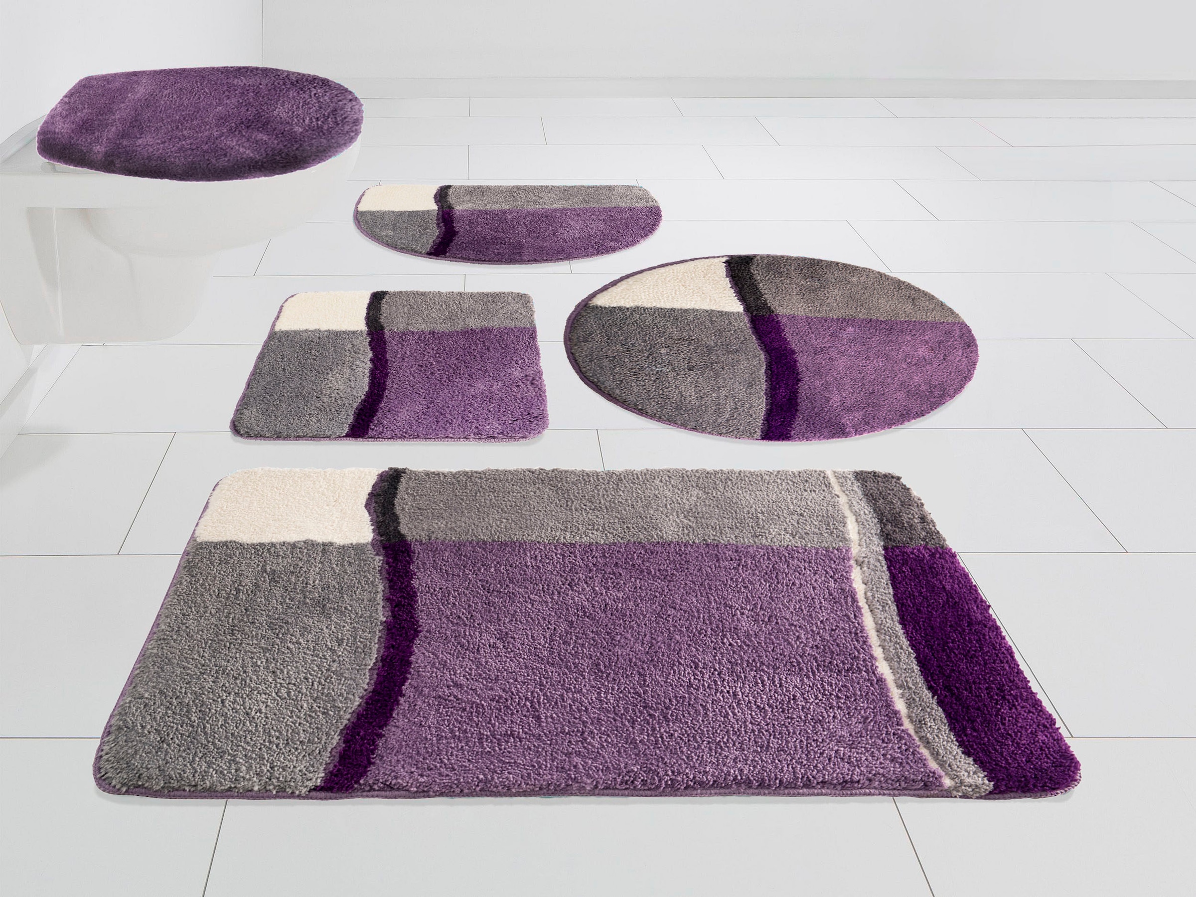 my home Badematte »Belio, Badvorleger, Badezimmer Teppich«, rutschhemmend b günstig online kaufen