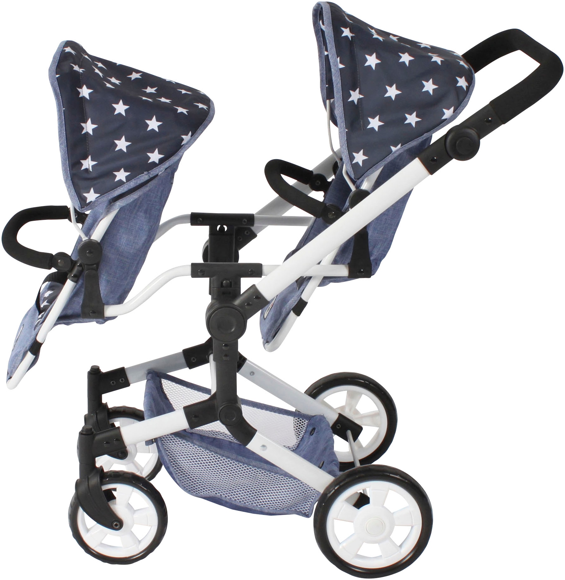 CHIC2000 Puppen-Zwillingsbuggy »Linus Duo, Sternchen«, mit zwei abnehmbaren, bis in Liegeposition verstellbaren Sportsitzen