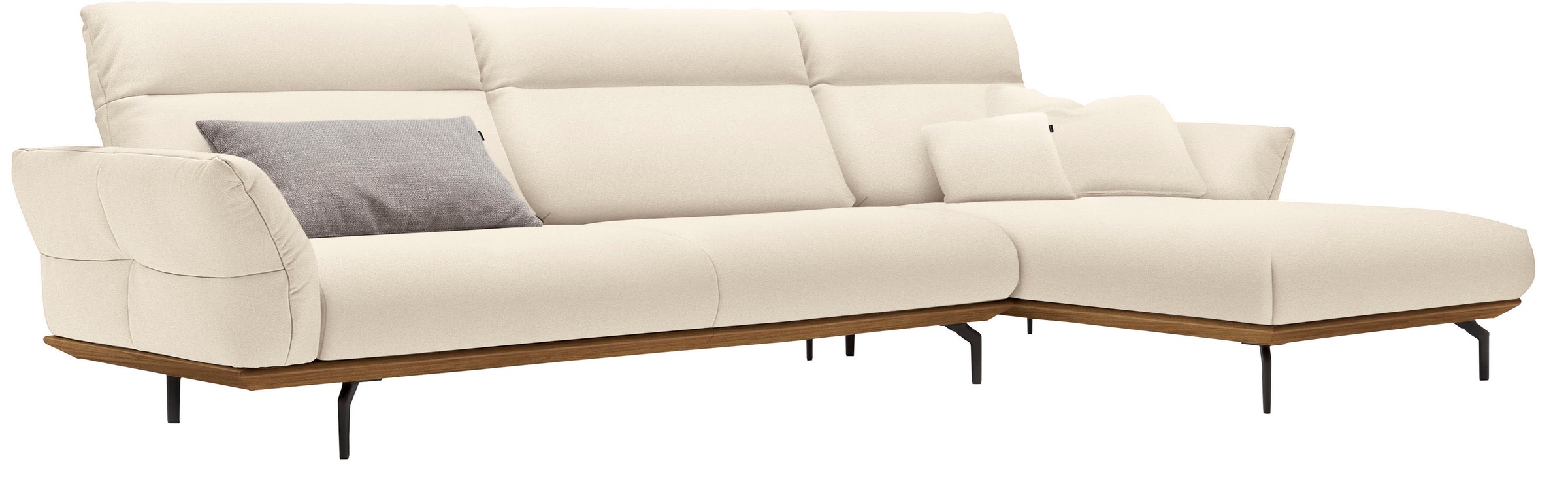 Creation BY ROLF BENZ Ecksofa »CR.460«, Sockel in Nussbaum, Winkelfüße in U günstig online kaufen