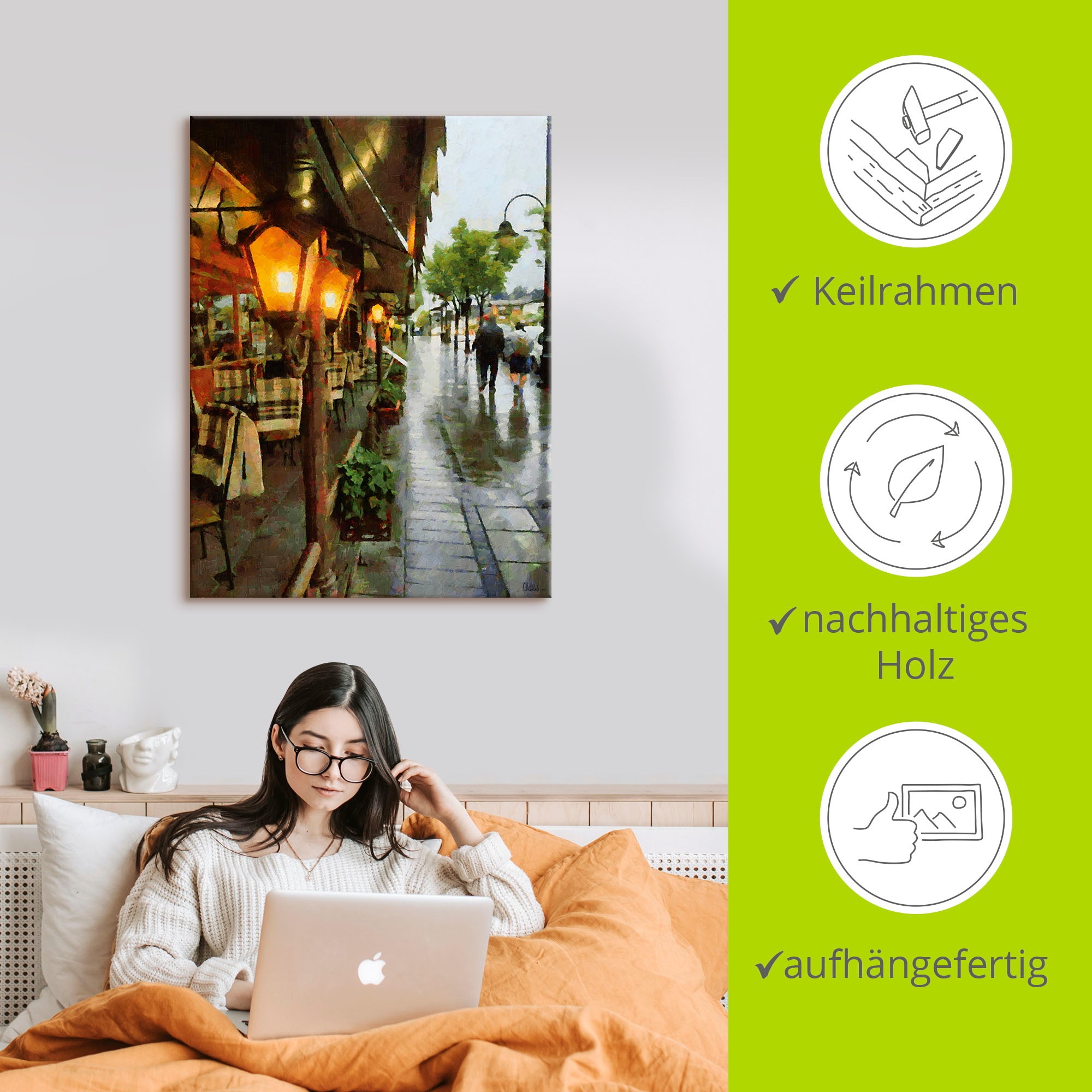 Artland Wandbild »Restaurant Lampen«, Restaurant & Cafés, (1 St.), als Alubild, Outdoorbild, Leinwandbild, Poster in verschied. Größen