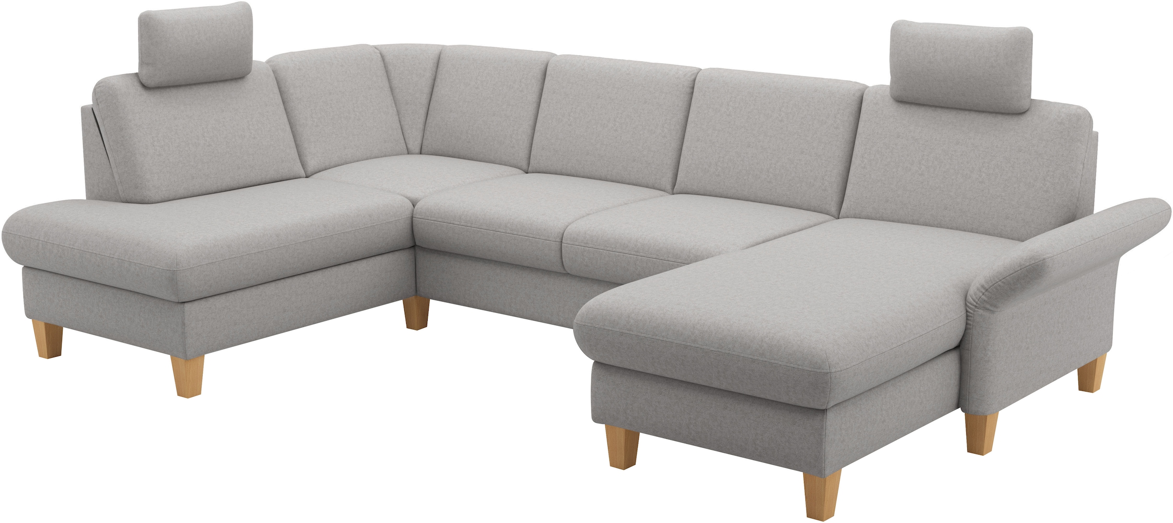 Home affaire Wohnlandschaft »Rochelle, U-Form«, optional mit Armteilverstellung, mit Bettfunktion & Bettkasten