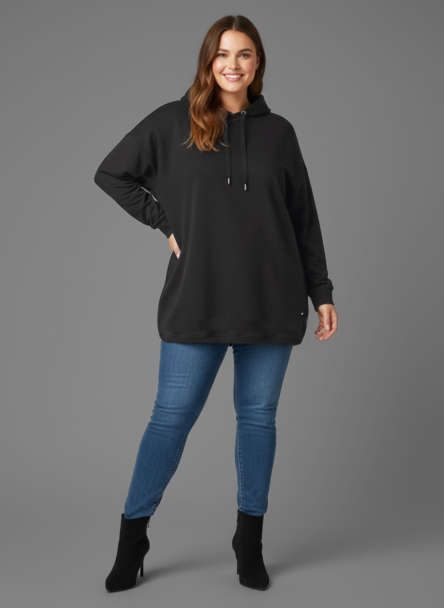 Laura Scott CURVE Kapuzensweatshirt im Oversized Look aus weicher Baumwolle – GROSSE GRÖSSEN