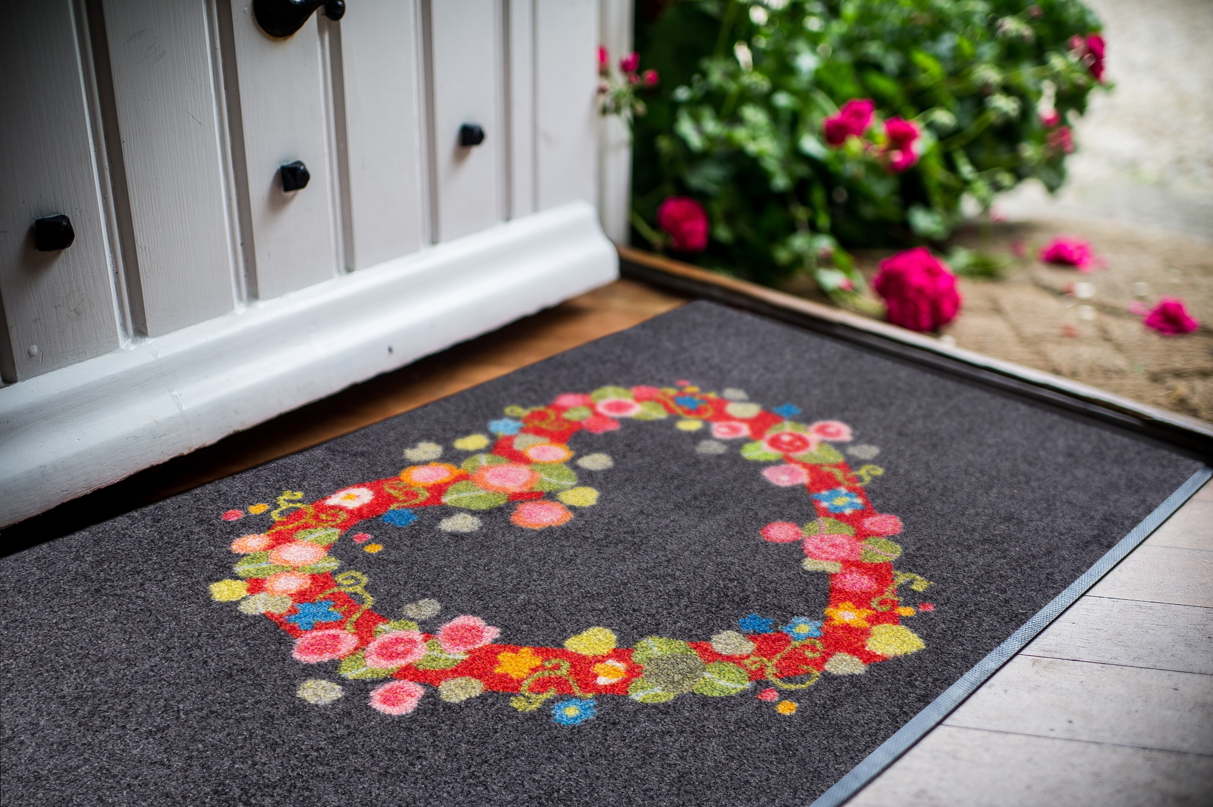 wash+dry by Kleen-Tex Fußmatte »Floral Romance« rechteckig 7 mm Höhe