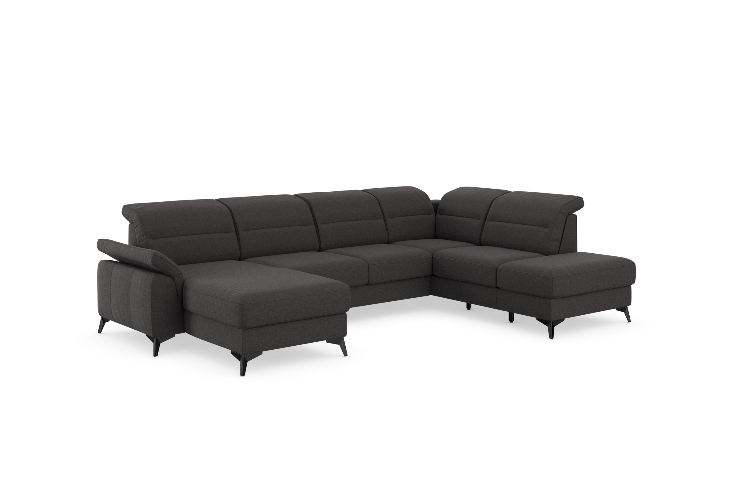 sit&more Wohnlandschaft »Sinatra U-Form«, optional mit Kopfteilverstellung und Armteilfunktion, Metallfüße