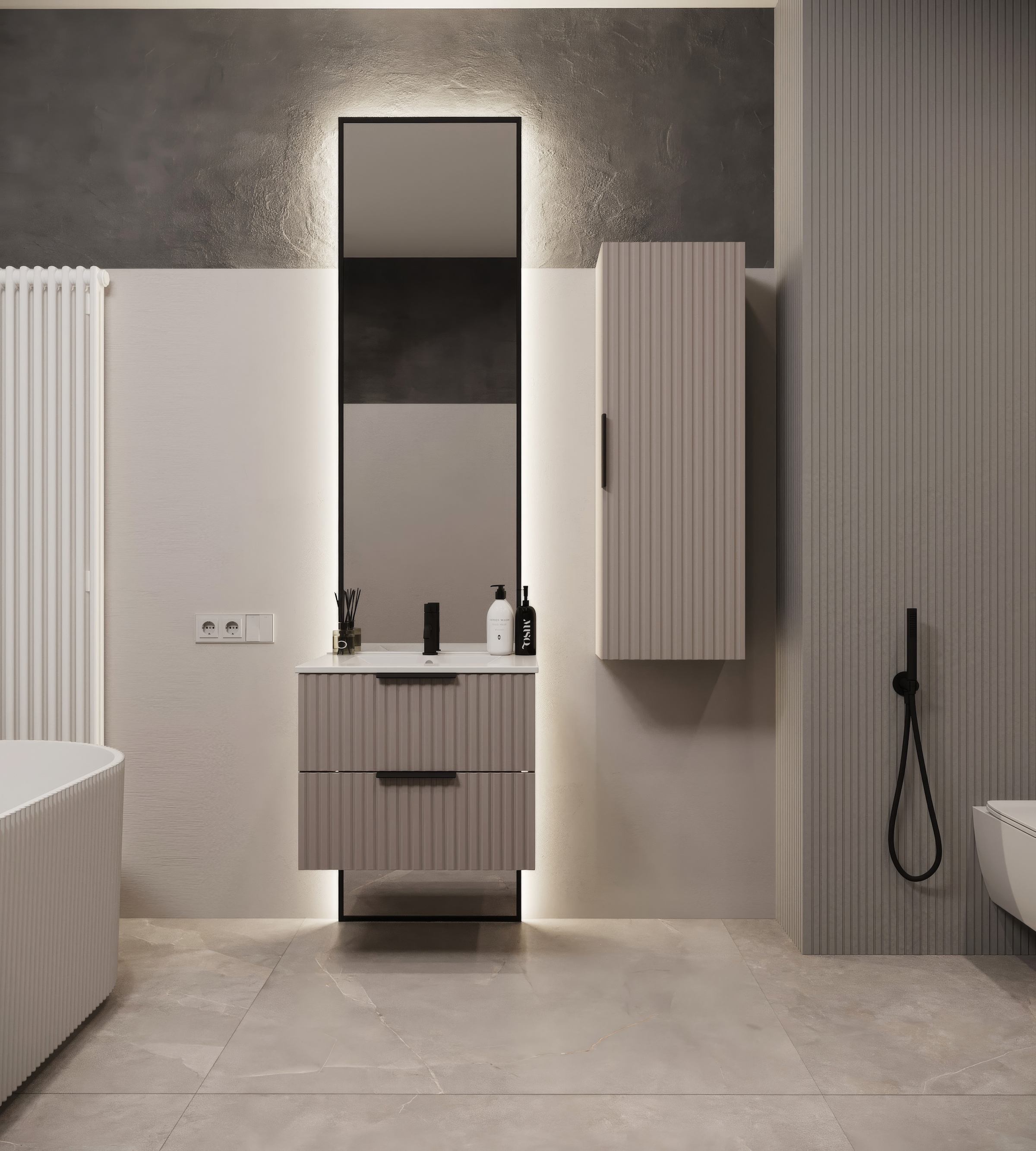 welltime Waschtisch »TIBU mit Waschbecken. 2 Schubladen. 2 Breiten (60/80cm) und 4 Farben« Badschrank mit Waschbecken, Softclose, Maße B/H/T: 61/53/47 cm