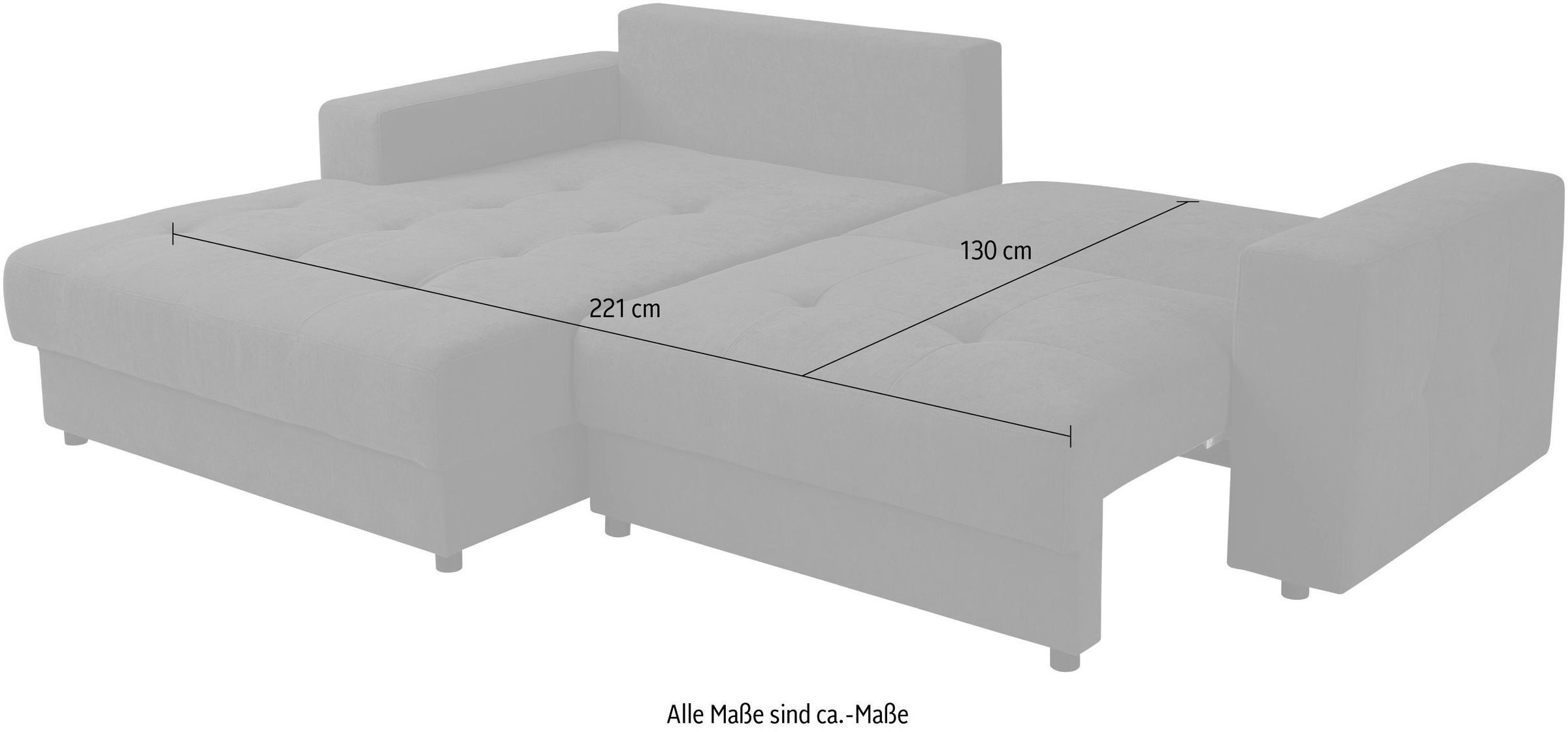 WERK2 Ecksofa »Indiana 270 x 182 cm inkl. Bettfunktion & Bettkasten modern und bequem« Luxus-Microfaser weich ENJOY NEW, L-Form, XXL, Schlaffunktion
