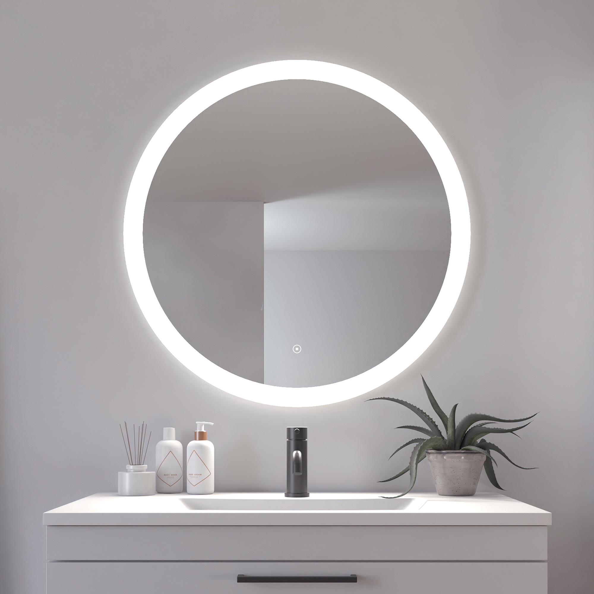 Loevschall Badspiegel »Vega Rund, Badzimmerspiegel mit LED Beleuchtung, Lic günstig online kaufen