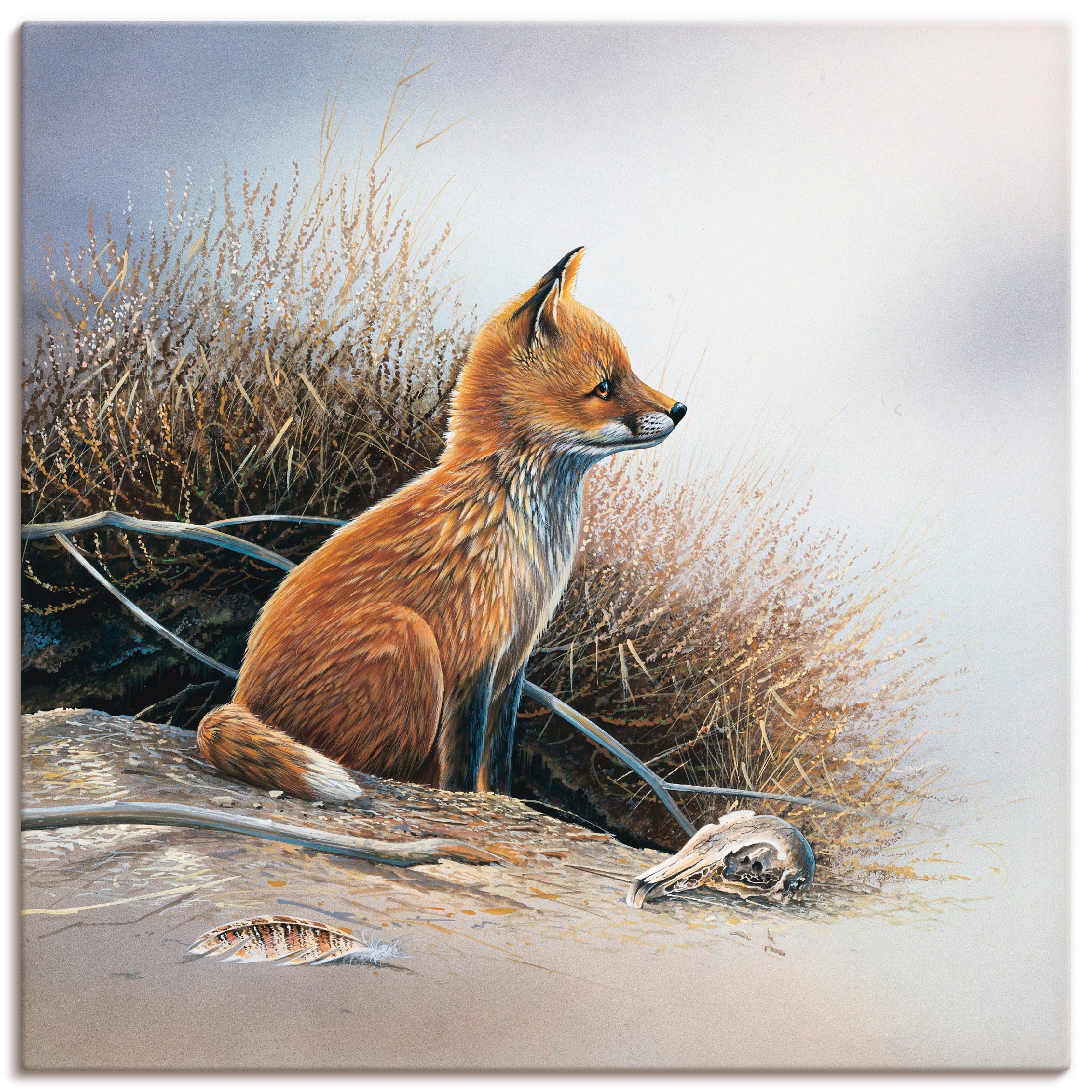 Artland Wandbild »Kleiner Fuchs«, Wildtiere, (1 St.), als Leinwandbild, Pos günstig online kaufen