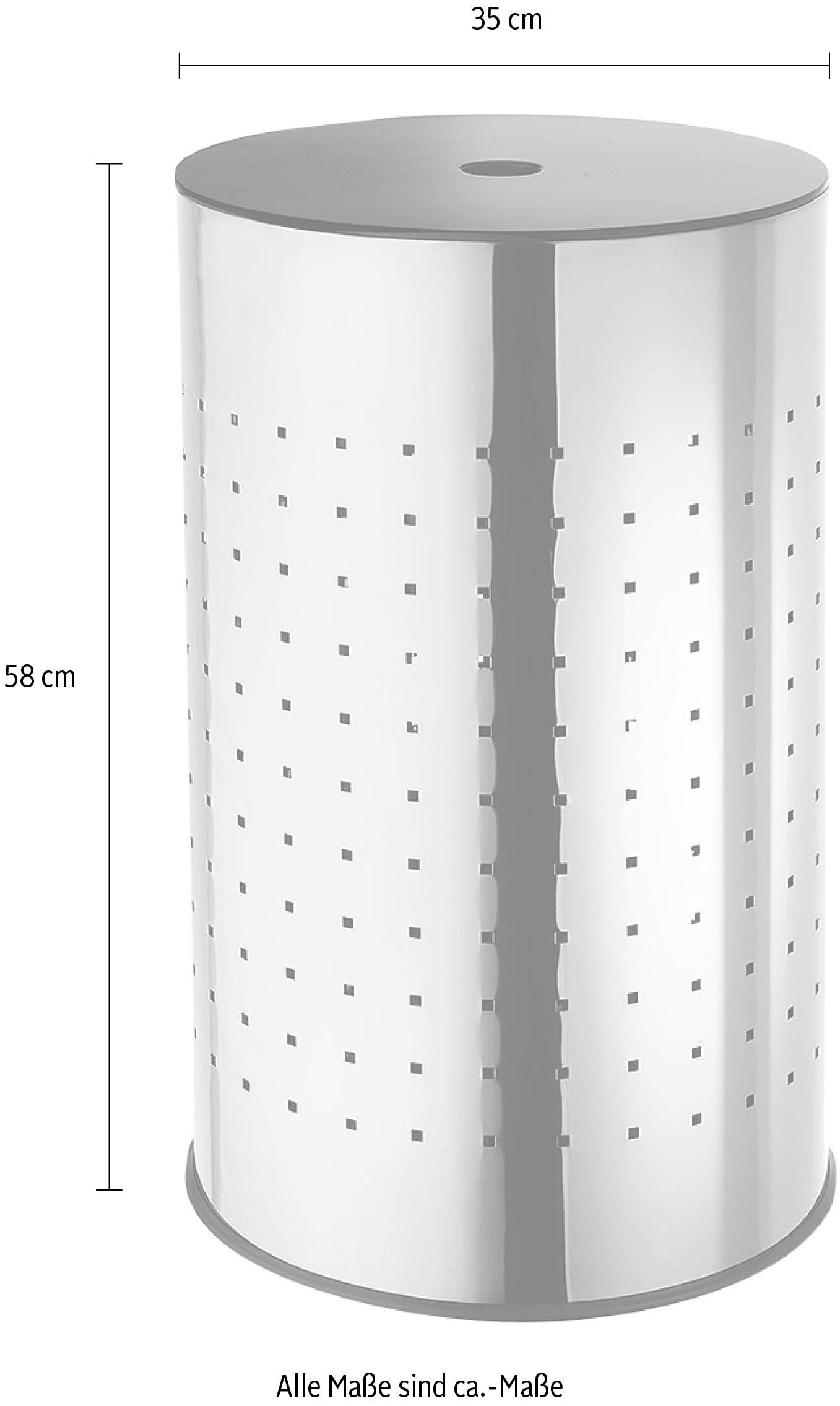 locker Wäschekorb, verchromtes Metall, Höhe 58 cm günstig online kaufen