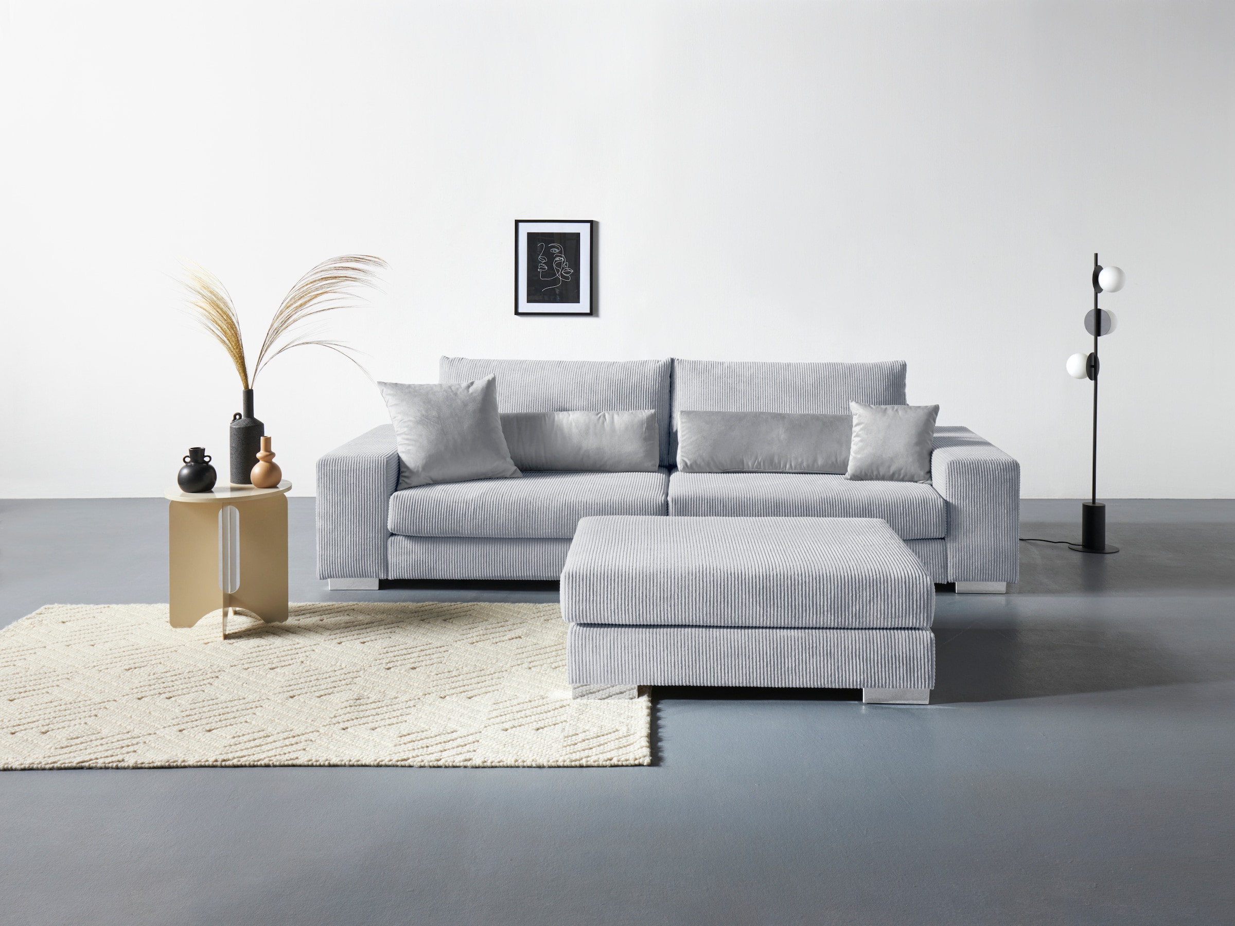 Home affaire Big-Sofa »Vasco«, Breite 277 cm, inkl. 6-teiliges Kissenset,  in Cord online kaufen