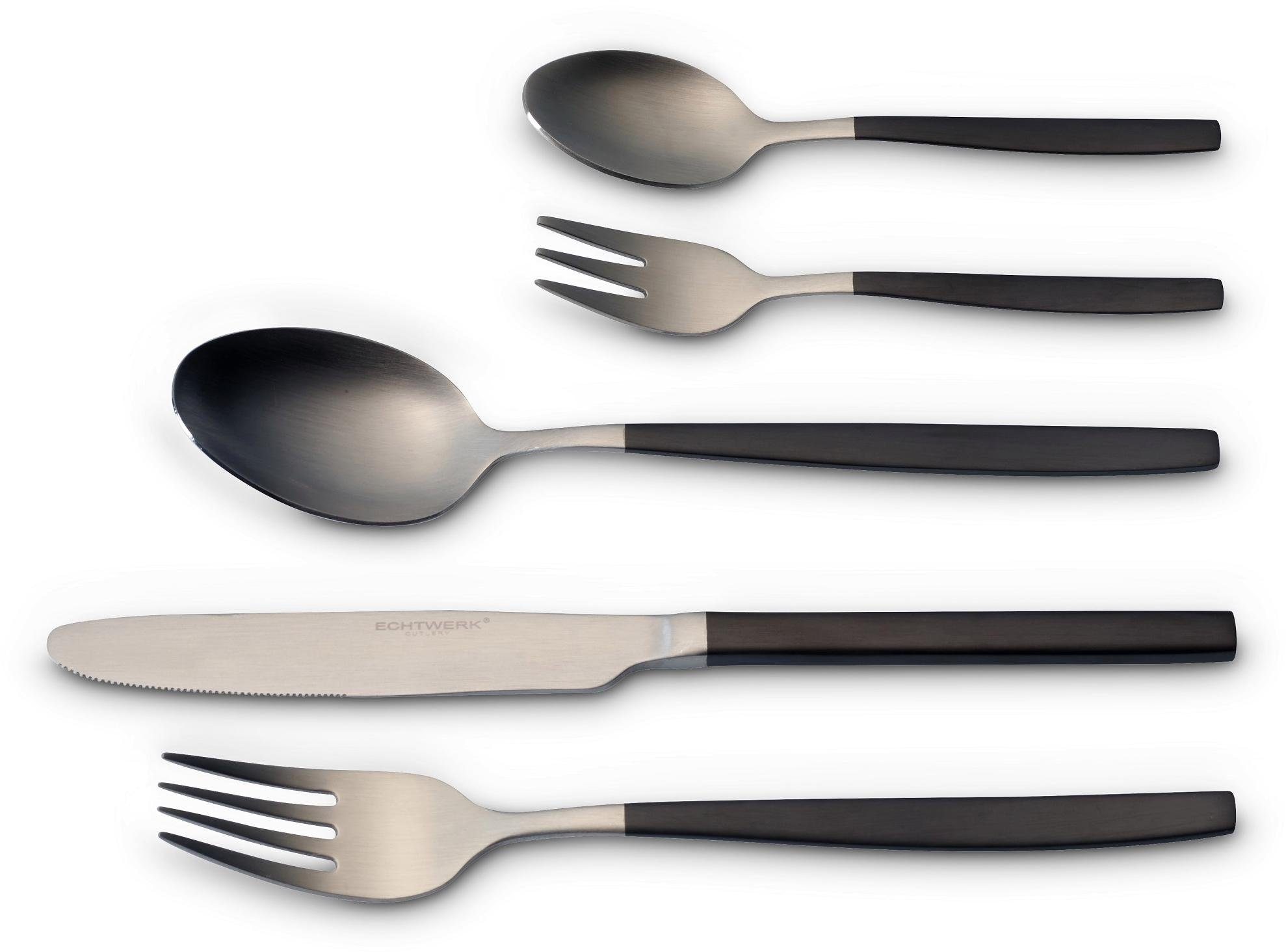 ECHTWERK Besteck-Set »Positano Due«, (Set, 30 tlg.), zweifarbig, PVD-beschichtet, Kopf silber mattiert