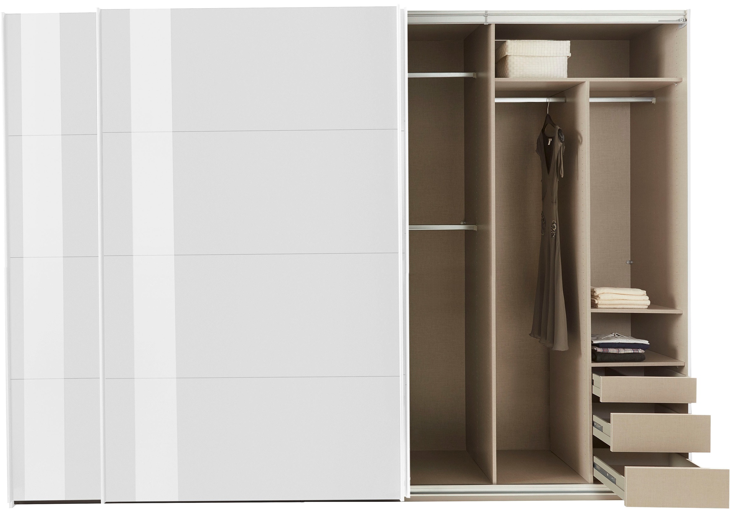 rauch Schwebetürenschrank »Kleiderschrank Schrank Garderobe TOPSELLER OTELI inkl. Inneneinteilung«, mit 3 Innenschubladen sowie zusätzlichen Einlegeböden MADE IN GERMANY